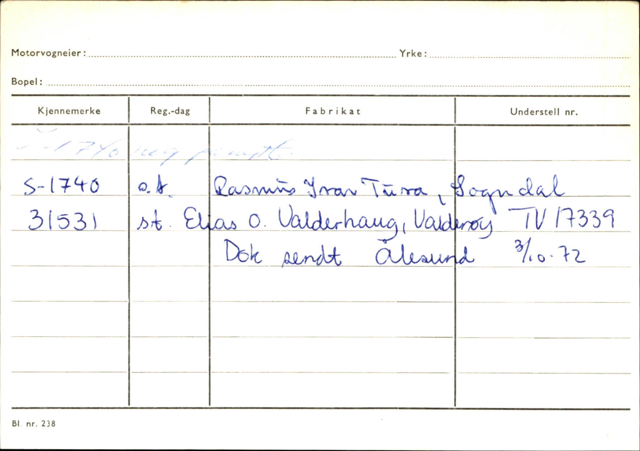 Statens vegvesen, Sogn og Fjordane vegkontor, AV/SAB-A-5301/4/F/L0126: Eigarregister Fjaler M-Å. Leikanger A-Å, 1945-1975, p. 1512