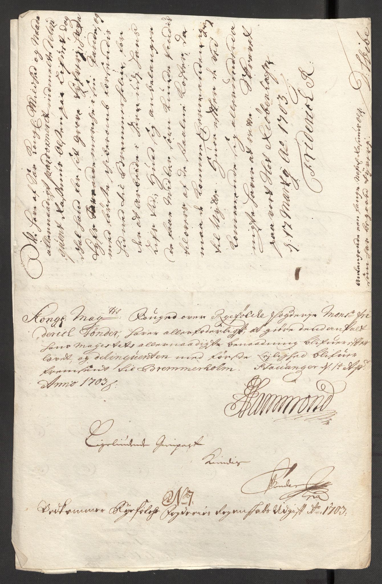 Rentekammeret inntil 1814, Reviderte regnskaper, Fogderegnskap, RA/EA-4092/R47/L2860: Fogderegnskap Ryfylke, 1703-1705, p. 96