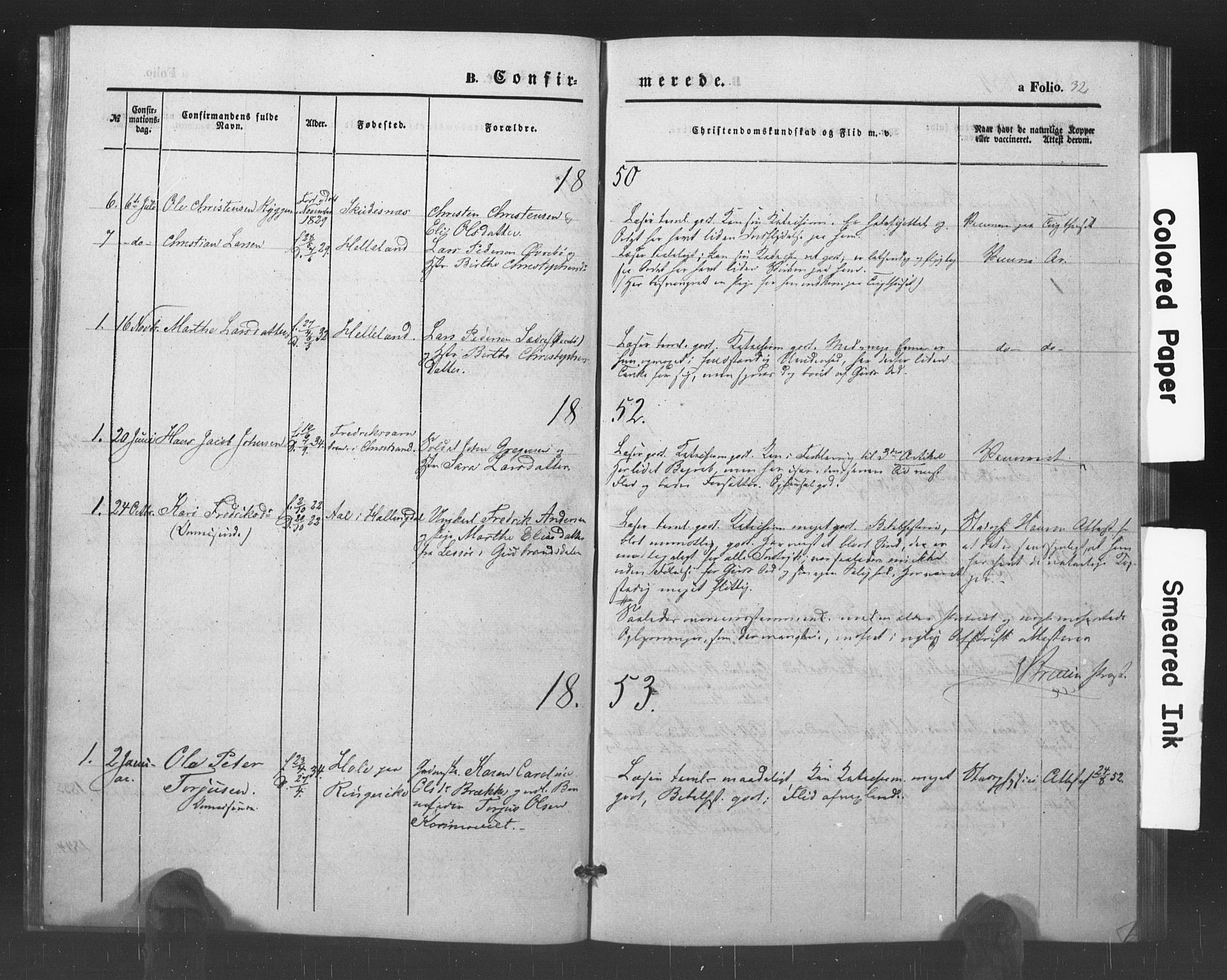 Kristiansand tukthus, SAK/1251-0009/I/Ih/L0001: Parish register (official) no. A 1, 1840-1875, p. 32