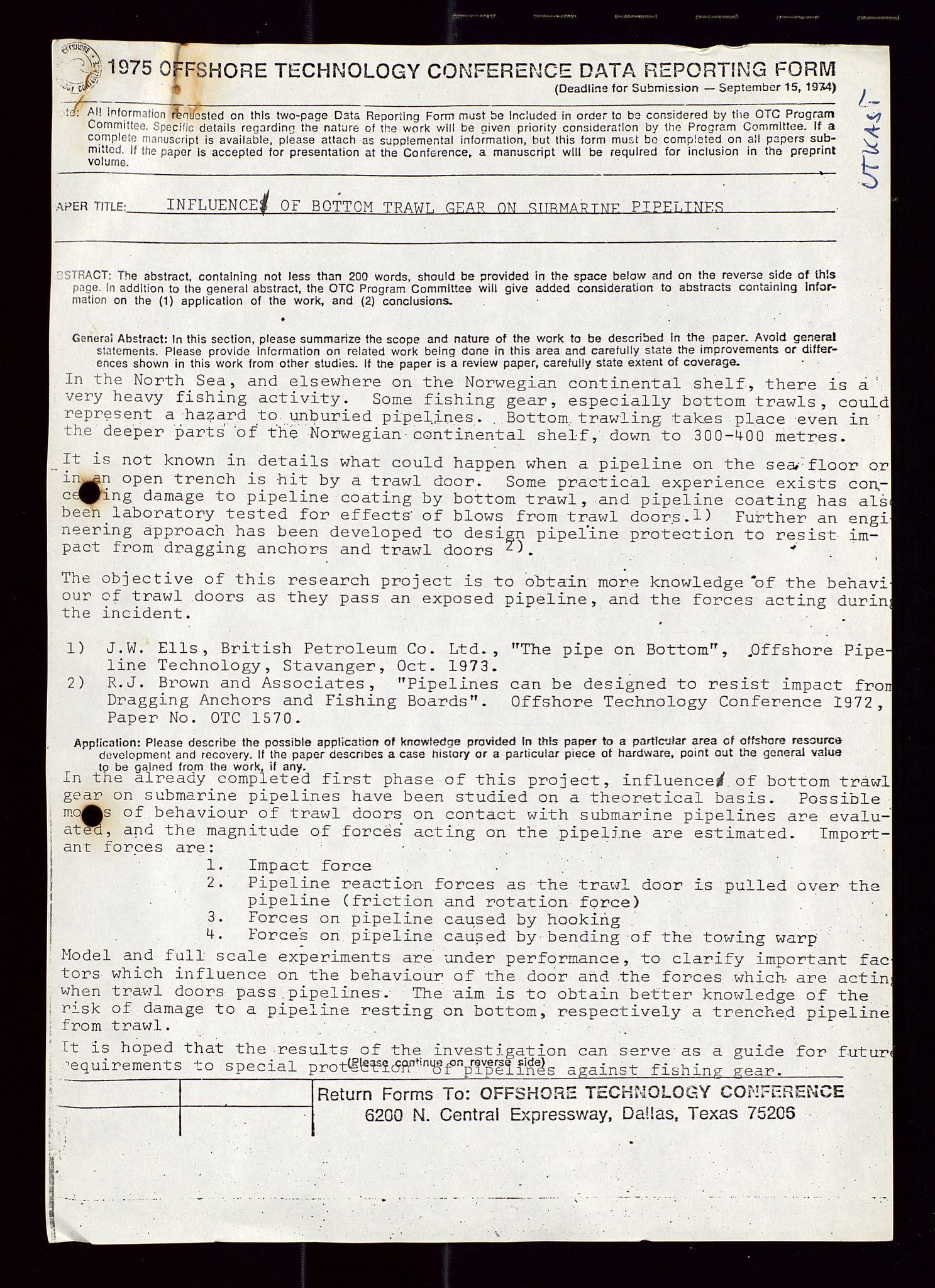 Industridepartementet, Oljekontoret, AV/SAST-A-101348/Di/L0001: DWP, møter juni - november, komiteemøter nr. 19 - 26, 1973-1974, p. 649