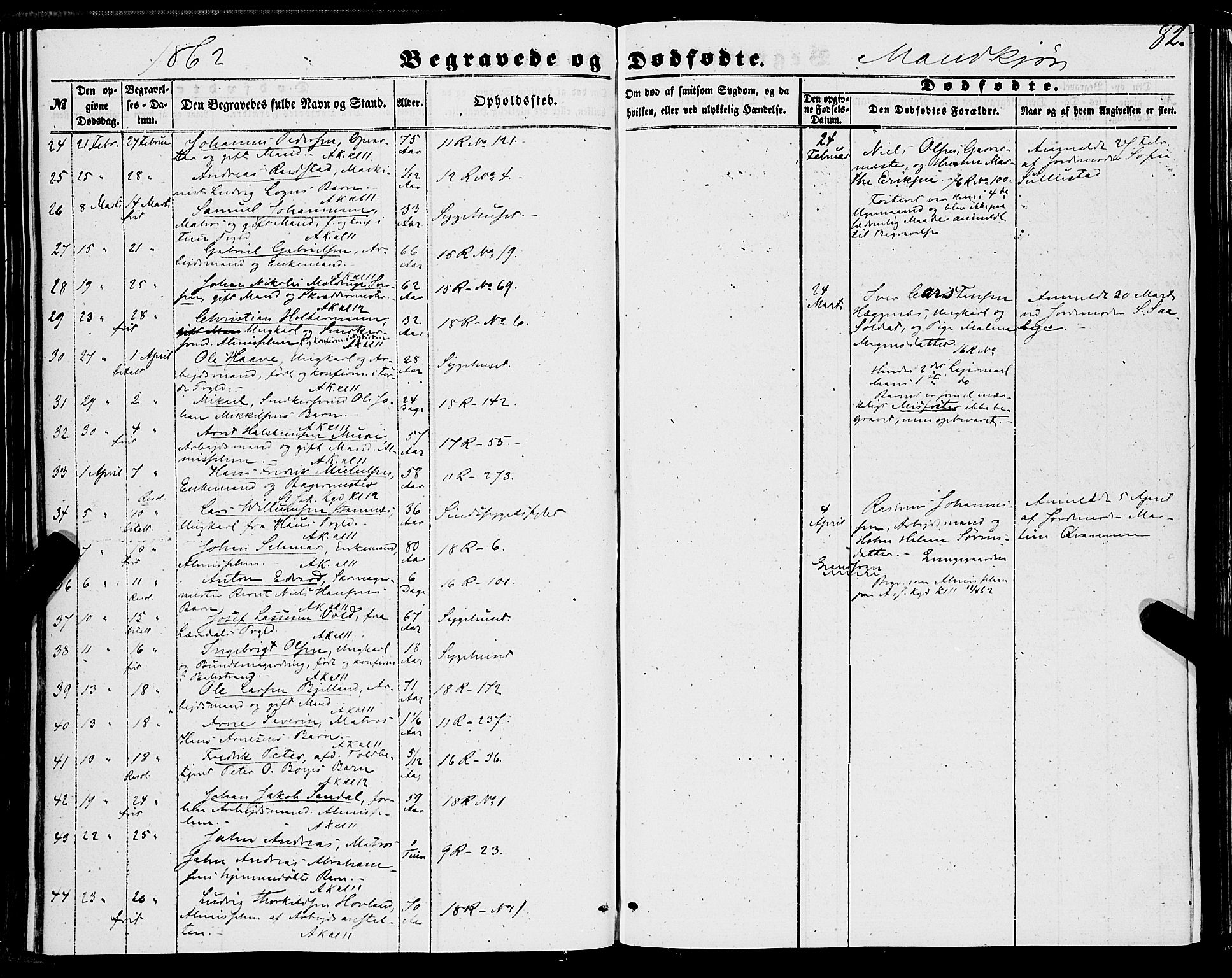 Domkirken sokneprestembete, AV/SAB-A-74801/H/Haa/L0041: Parish register (official) no. E 2, 1853-1863, p. 82