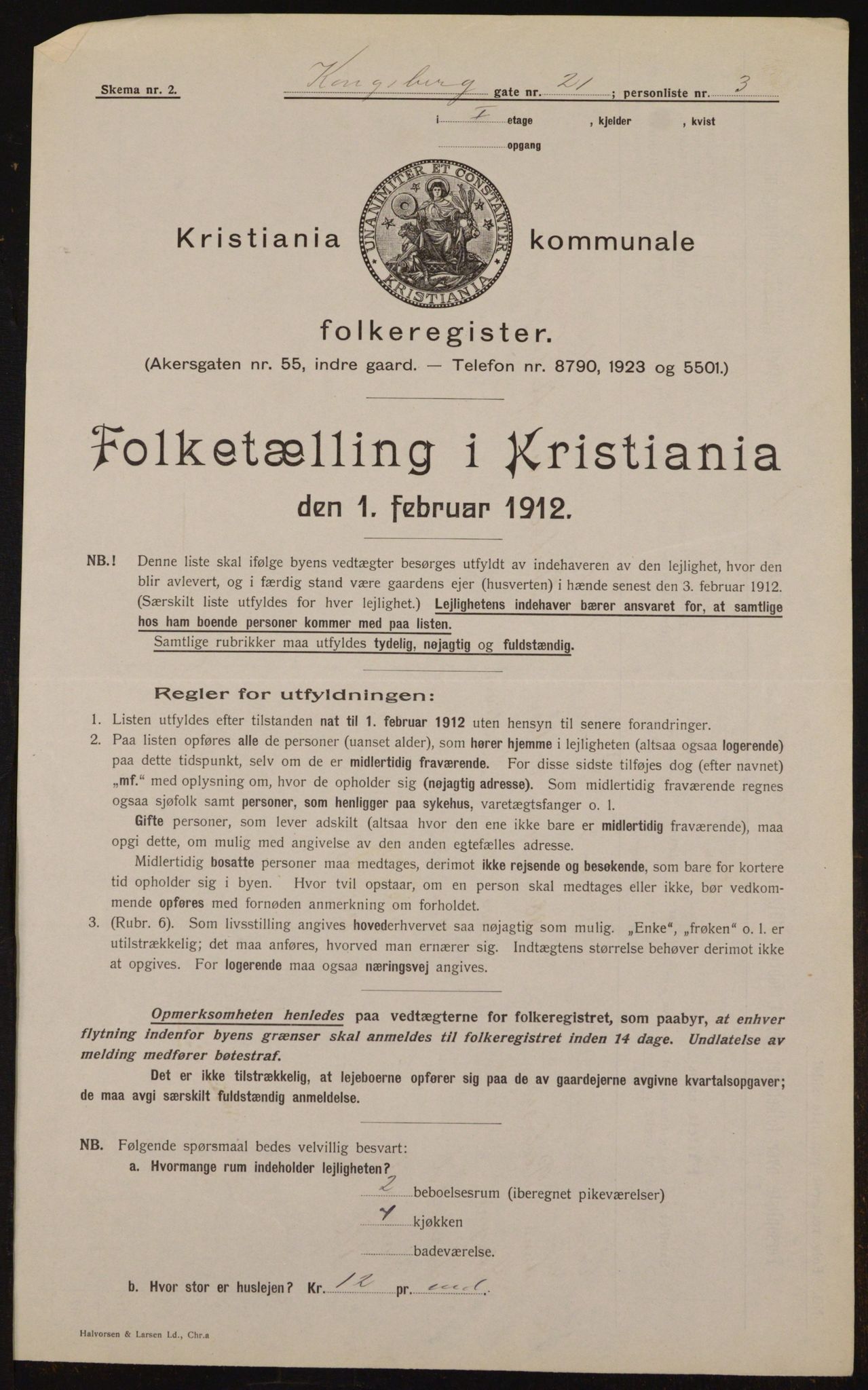 OBA, Municipal Census 1912 for Kristiania, 1912, p. 53244