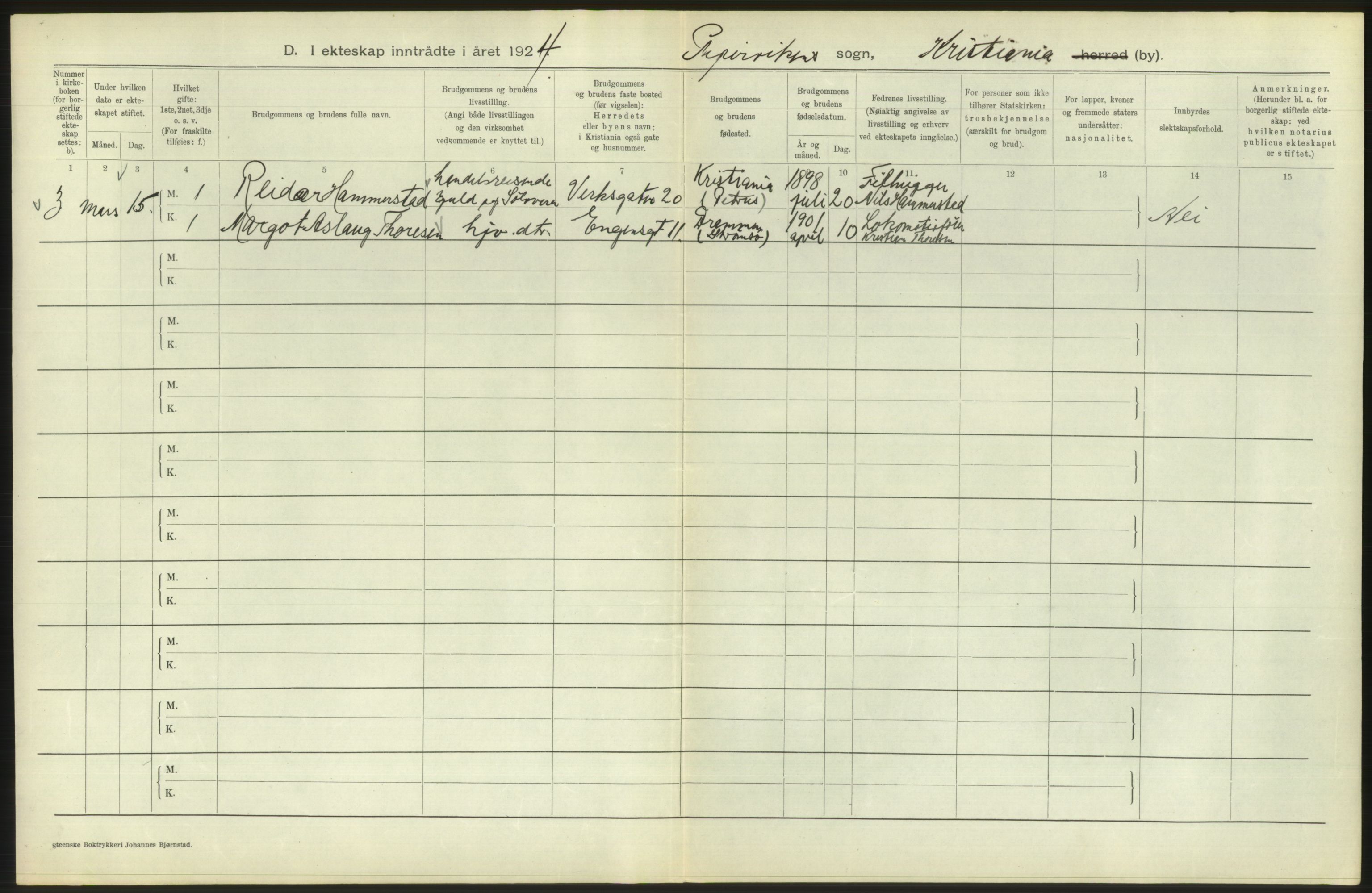 Statistisk sentralbyrå, Sosiodemografiske emner, Befolkning, AV/RA-S-2228/D/Df/Dfc/Dfcd/L0007: Kristiania: Gifte, 1924, p. 676