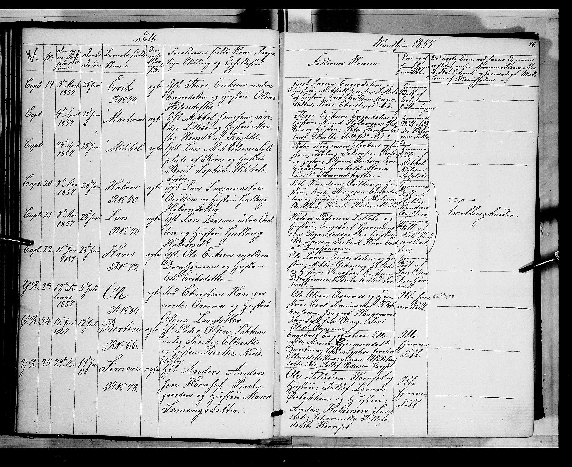 Rendalen prestekontor, AV/SAH-PREST-054/H/Ha/Haa/L0005: Parish register (official) no. 5, 1853-1866, p. 46