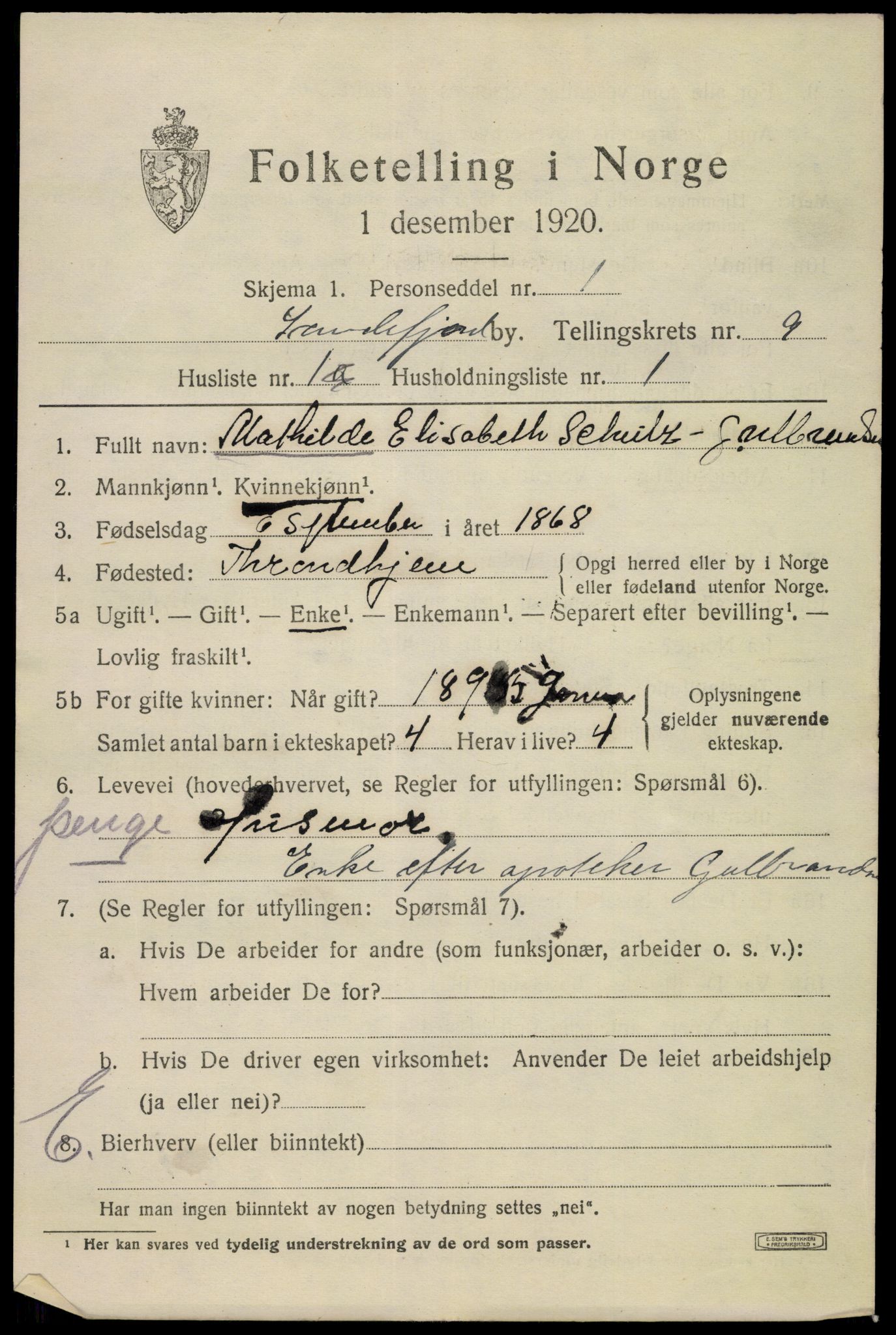 SAKO, 1920 census for Sandefjord, 1920, p. 12558