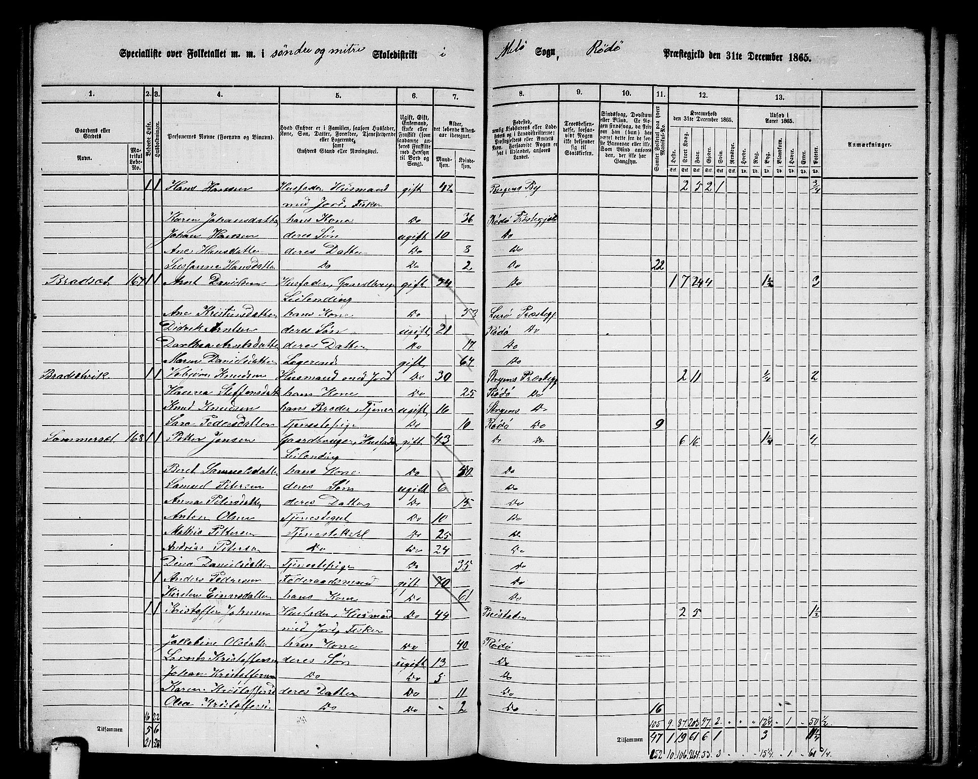 RA, 1865 census for Rødøy, 1865, p. 111