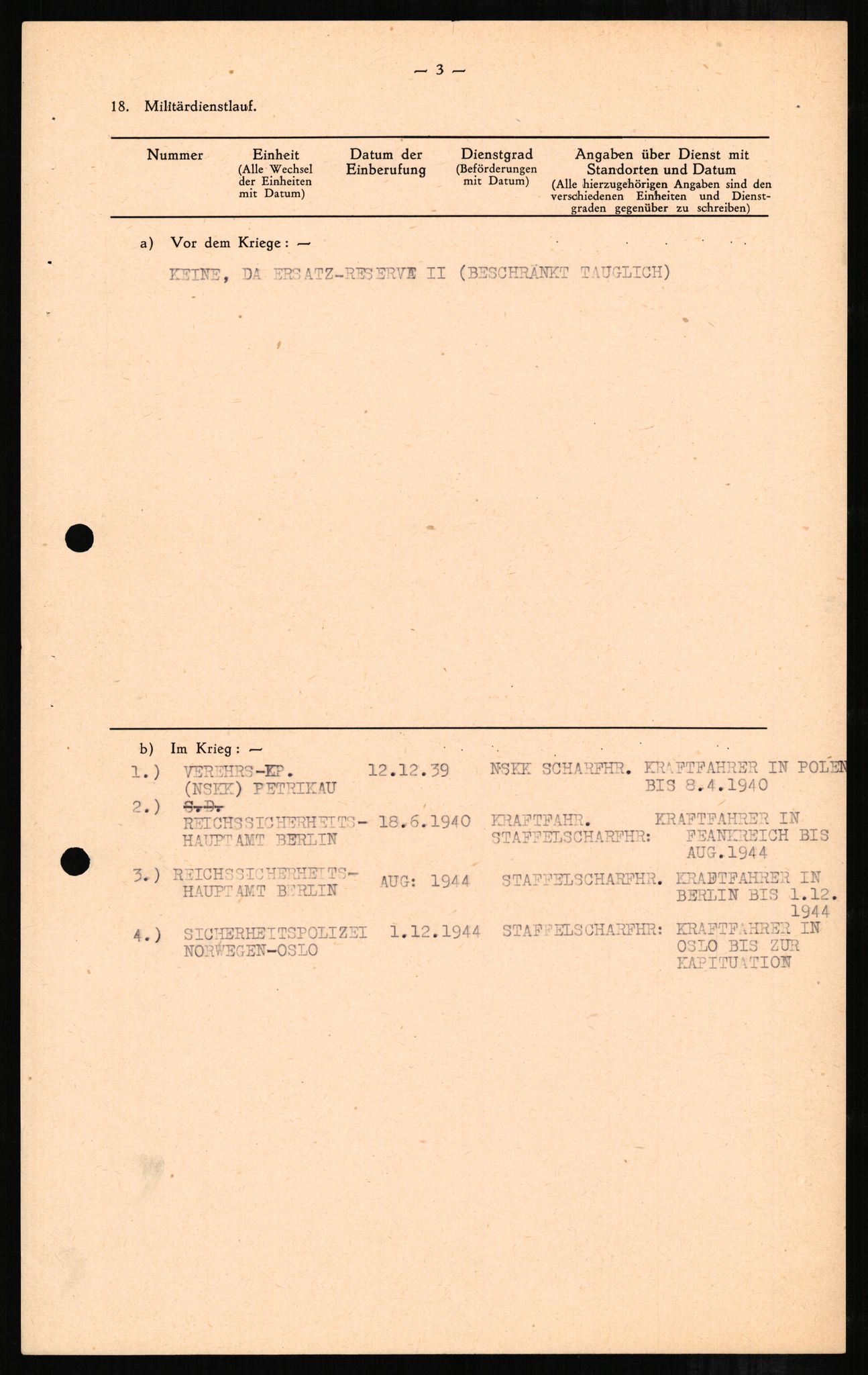 Forsvaret, Forsvarets overkommando II, RA/RAFA-3915/D/Db/L0002: CI Questionaires. Tyske okkupasjonsstyrker i Norge. Tyskere., 1945-1946, p. 143