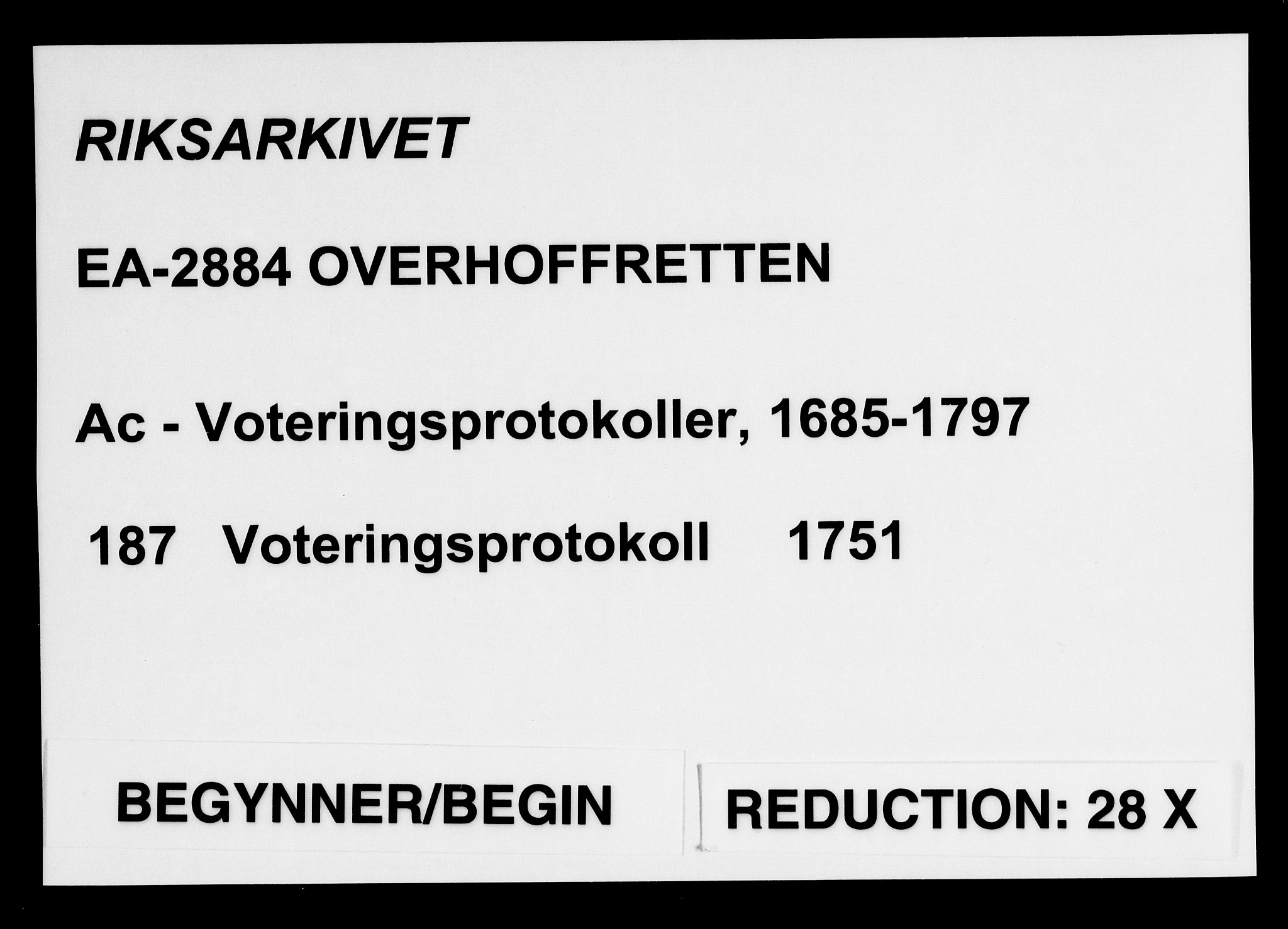 Overhoffretten 1667-1797, RA/EA-2884/Ac/L0187: Voteringsprotokoll, 1751