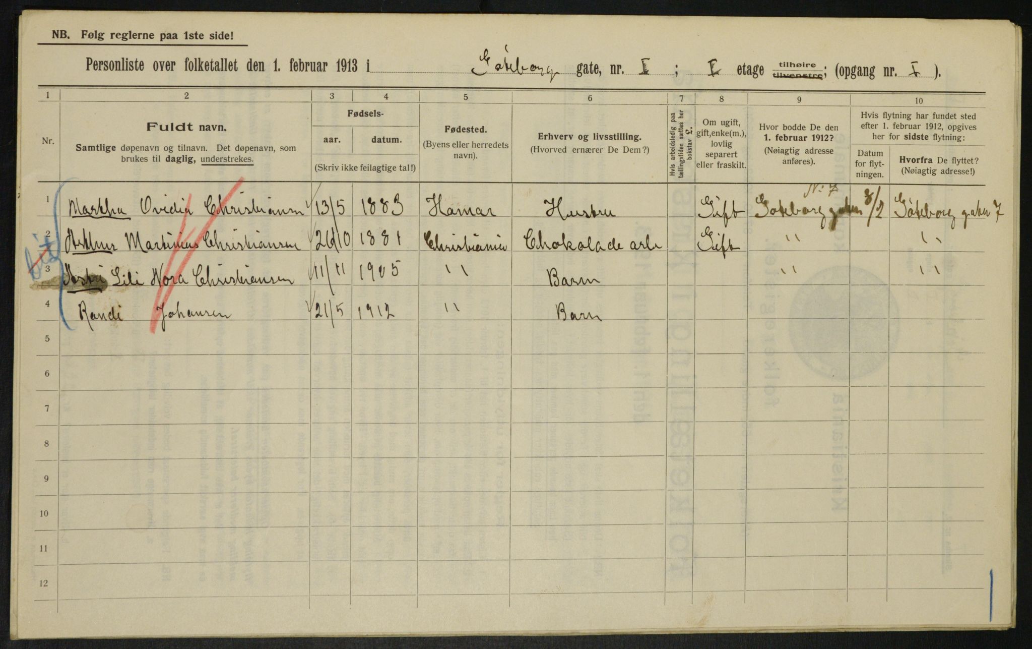 OBA, Municipal Census 1913 for Kristiania, 1913, p. 32771