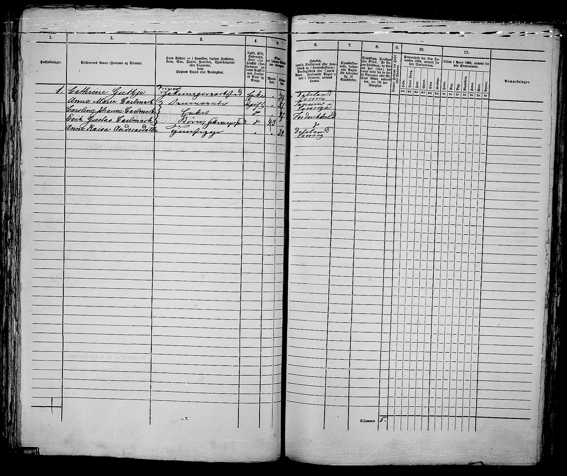 RA, 1865 census for Fredrikshald, 1865, p. 924