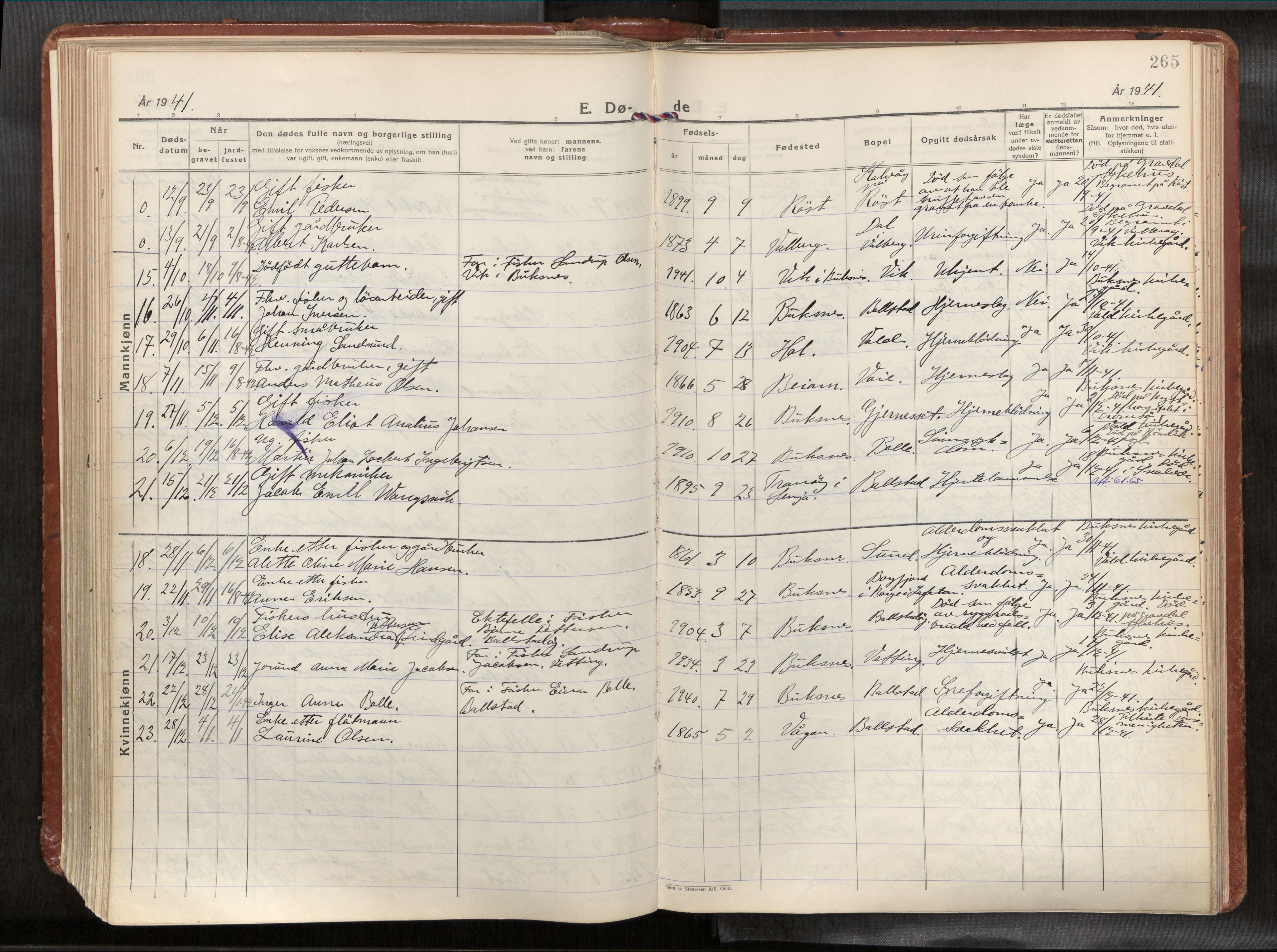 Ministerialprotokoller, klokkerbøker og fødselsregistre - Nordland, SAT/A-1459/881/L1161: Parish register (official) no. 881A14, 1932-1955, p. 265