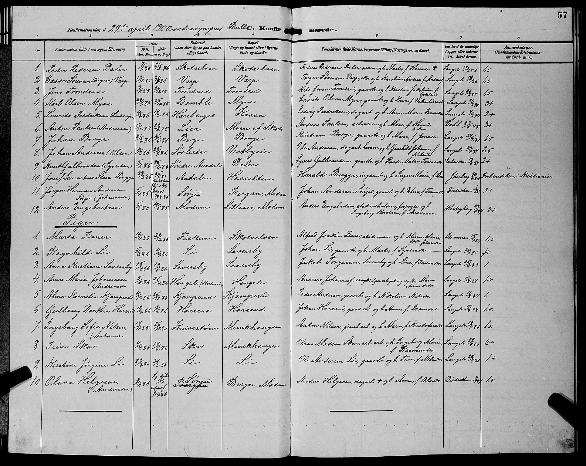 Eiker kirkebøker, AV/SAKO-A-4/G/Gb/L0004: Parish register (copy) no. II 4, 1894-1900, p. 57