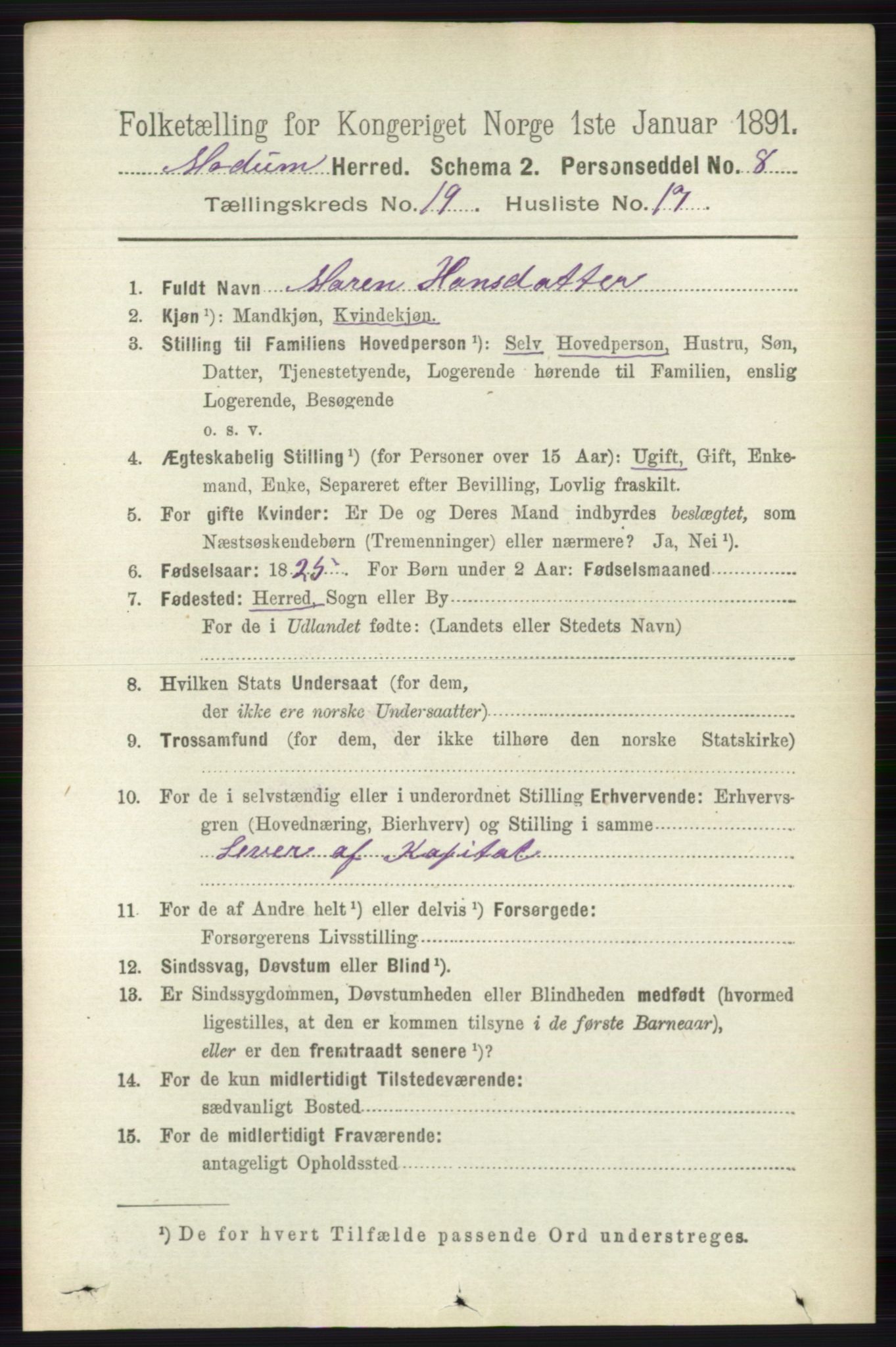 RA, 1891 census for 0623 Modum, 1891, p. 7673