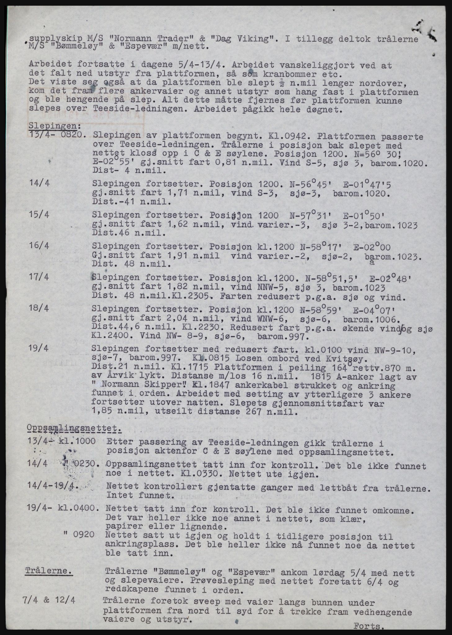 Sjøfartsdirektoratet med forløpere, generelt arkiv, AV/RA-S-1407/D/Ds/Dsb/L0632: Flyttbare innretninger, 1981