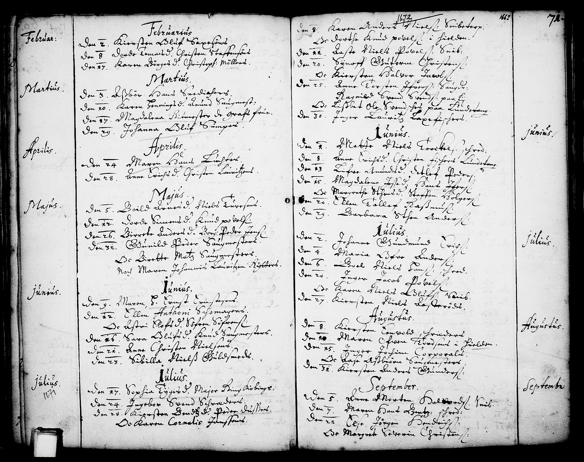 Skien kirkebøker, SAKO/A-302/F/Fa/L0001: Parish register (official) no. 1, 1659-1679, p. 71