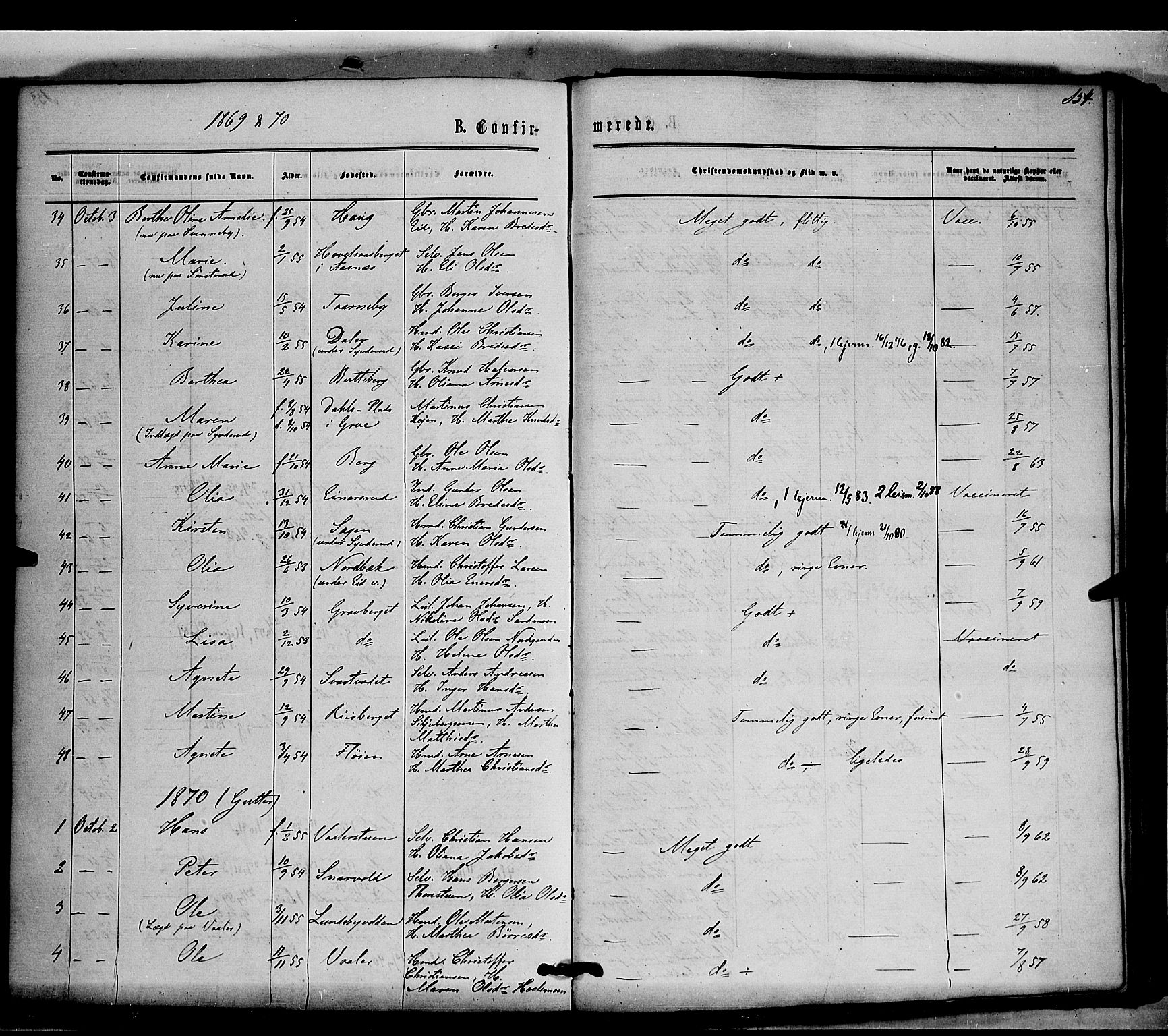 Våler prestekontor, Hedmark, AV/SAH-PREST-040/H/Ha/Haa/L0002: Parish register (official) no. 2, 1867-1878, p. 154