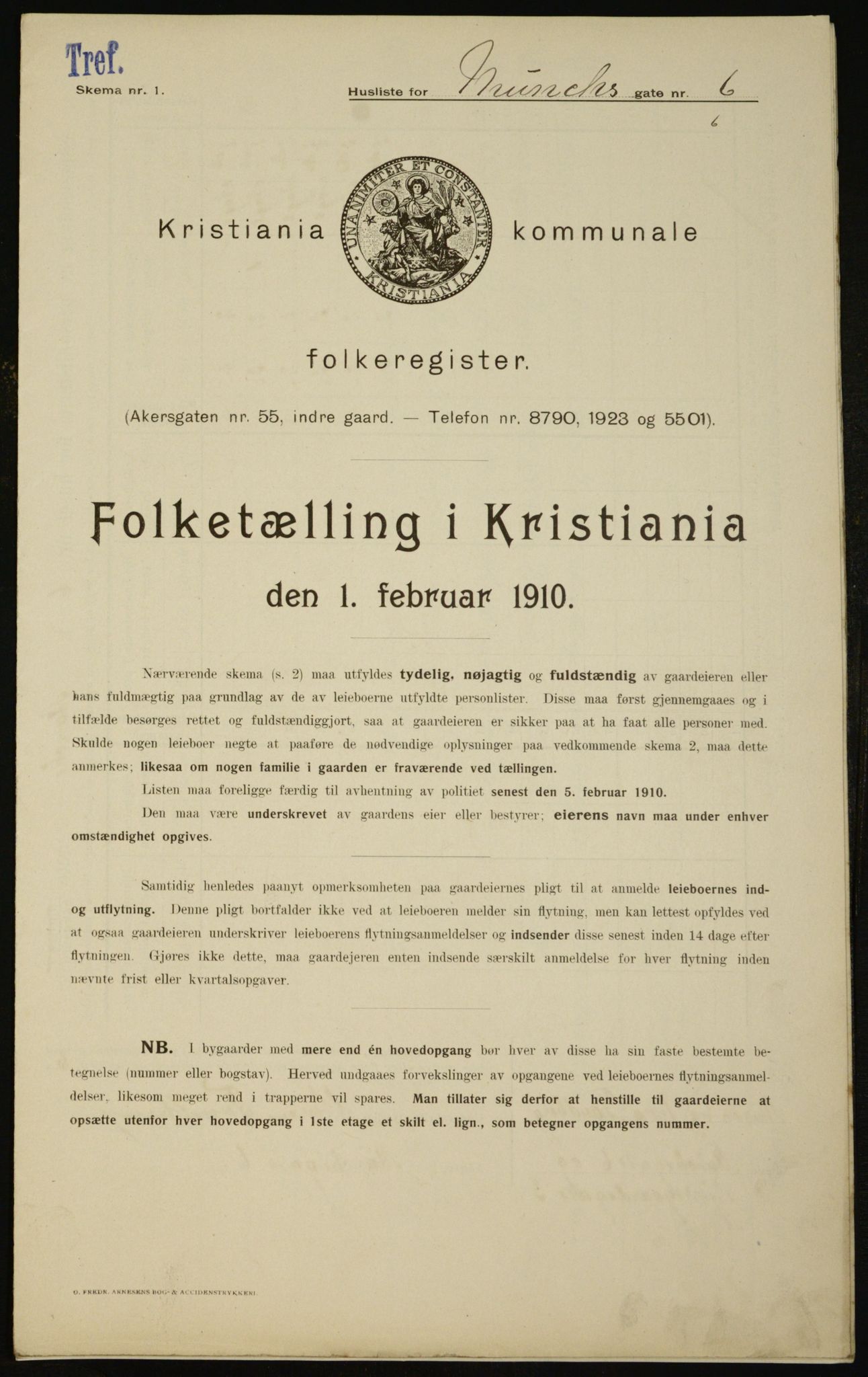 OBA, Municipal Census 1910 for Kristiania, 1910, p. 64444