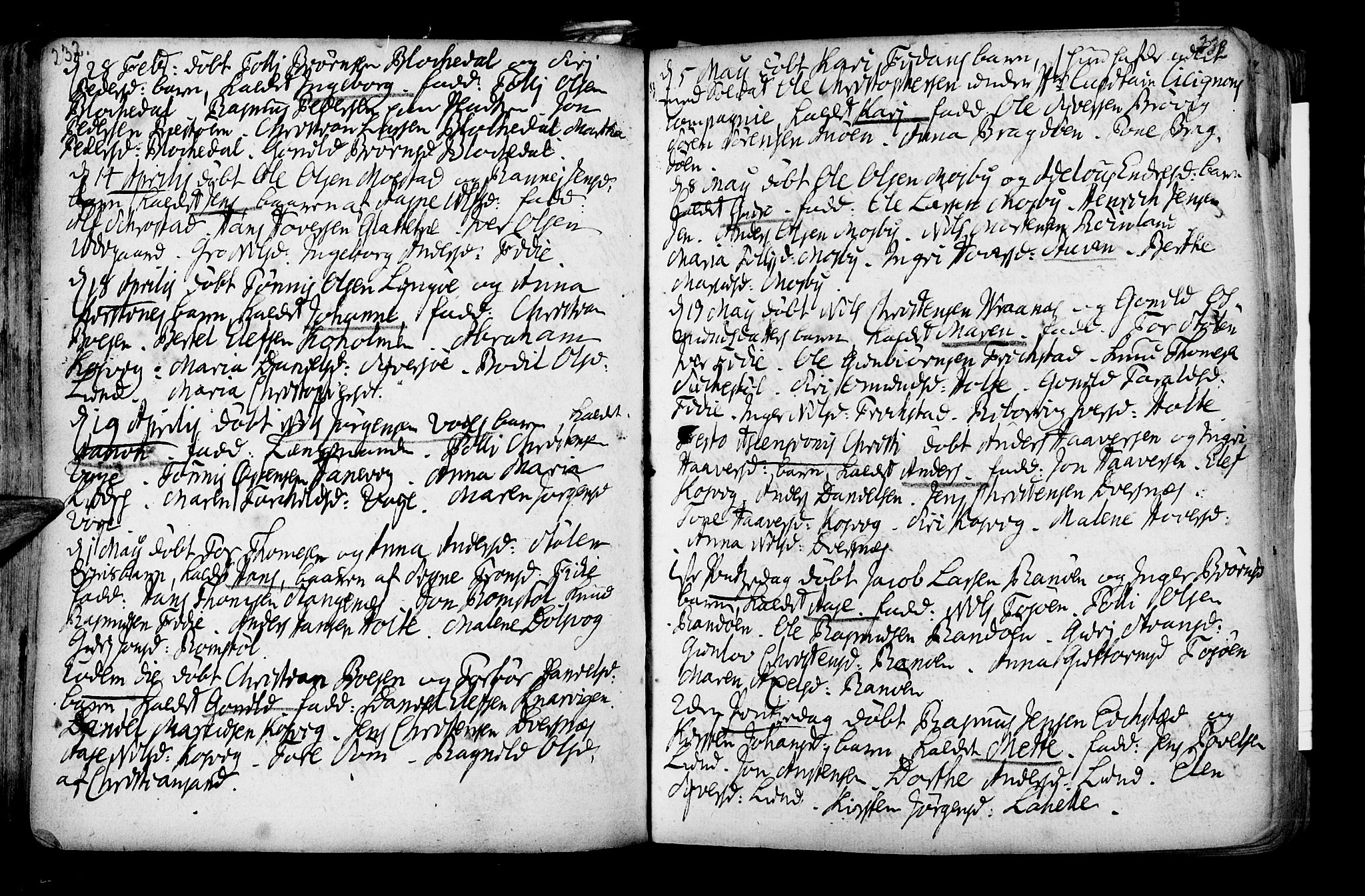 Oddernes sokneprestkontor, SAK/1111-0033/F/Fa/Faa/L0002: Parish register (official) no. A 2, 1719-1764, p. 232-233