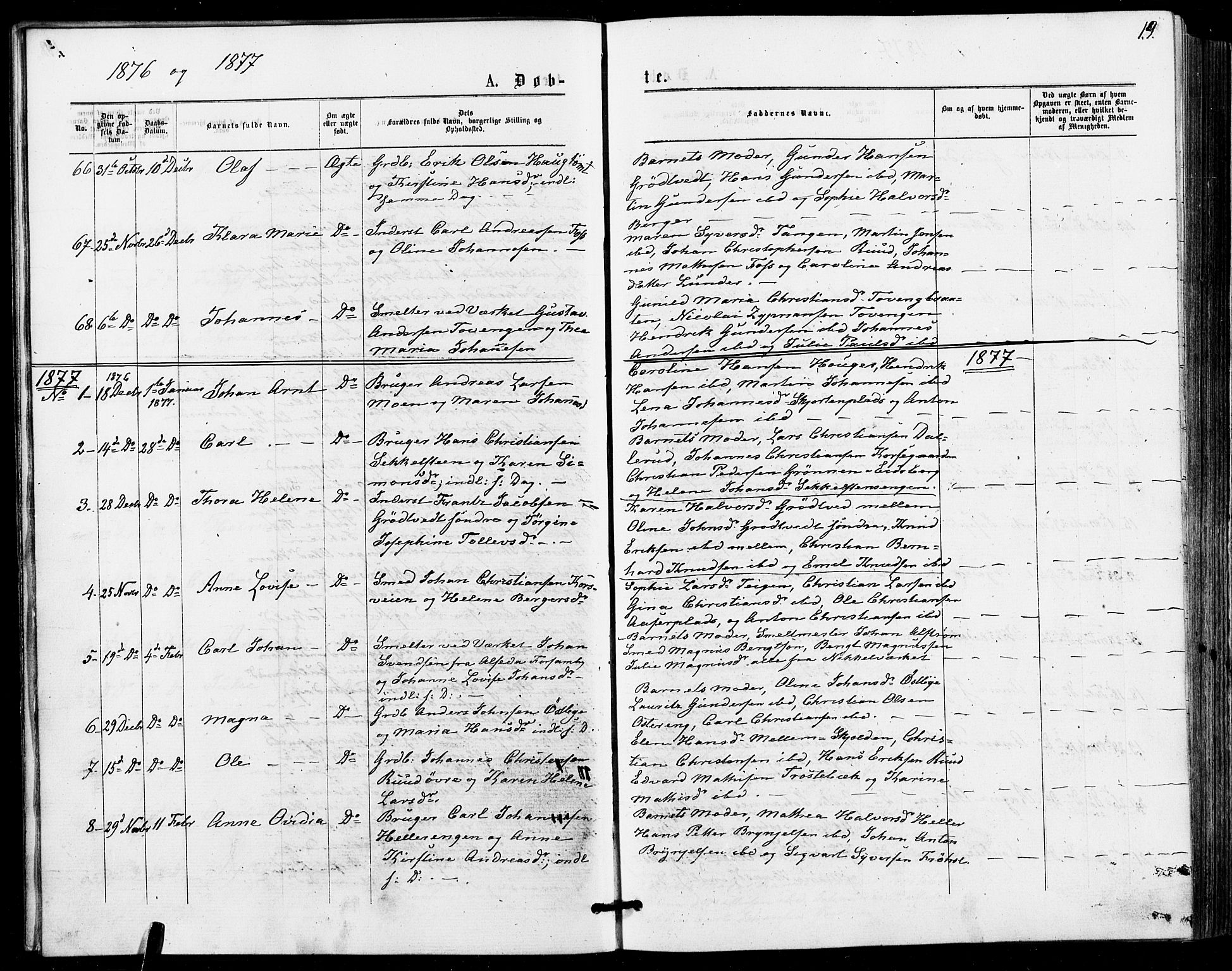 Askim prestekontor Kirkebøker, AV/SAO-A-10900/F/Fa/L0006: Parish register (official) no. 6, 1874-1881, p. 19