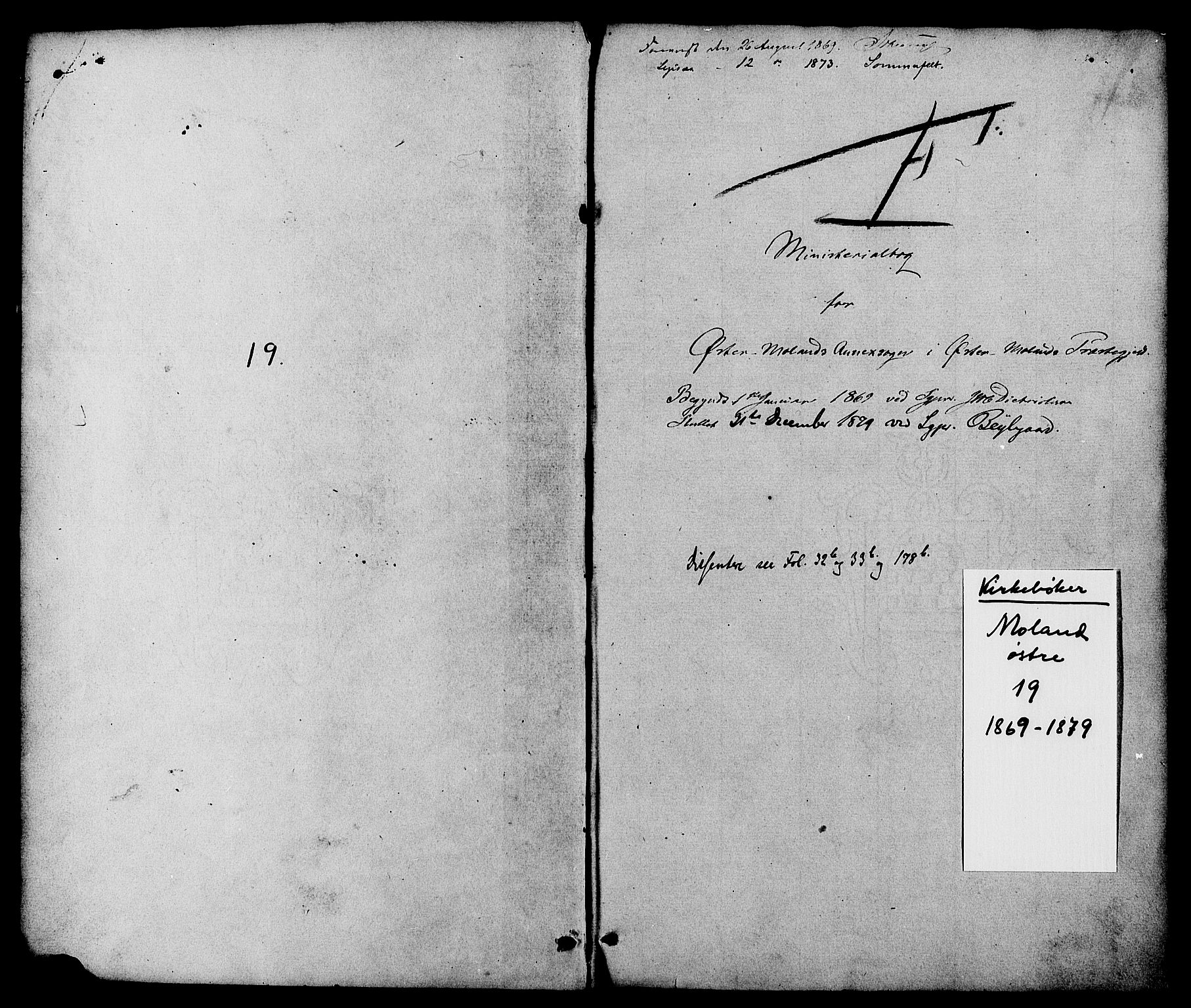 Austre Moland sokneprestkontor, SAK/1111-0001/F/Fa/Faa/L0009: Parish register (official) no. A 9, 1869-1879