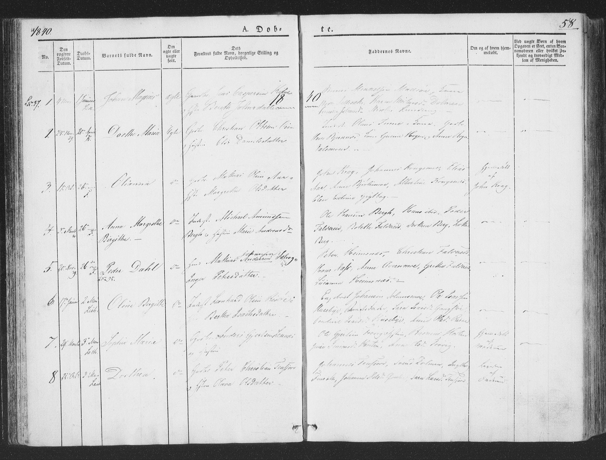 Ministerialprotokoller, klokkerbøker og fødselsregistre - Nord-Trøndelag, SAT/A-1458/780/L0639: Parish register (official) no. 780A04, 1830-1844, p. 58