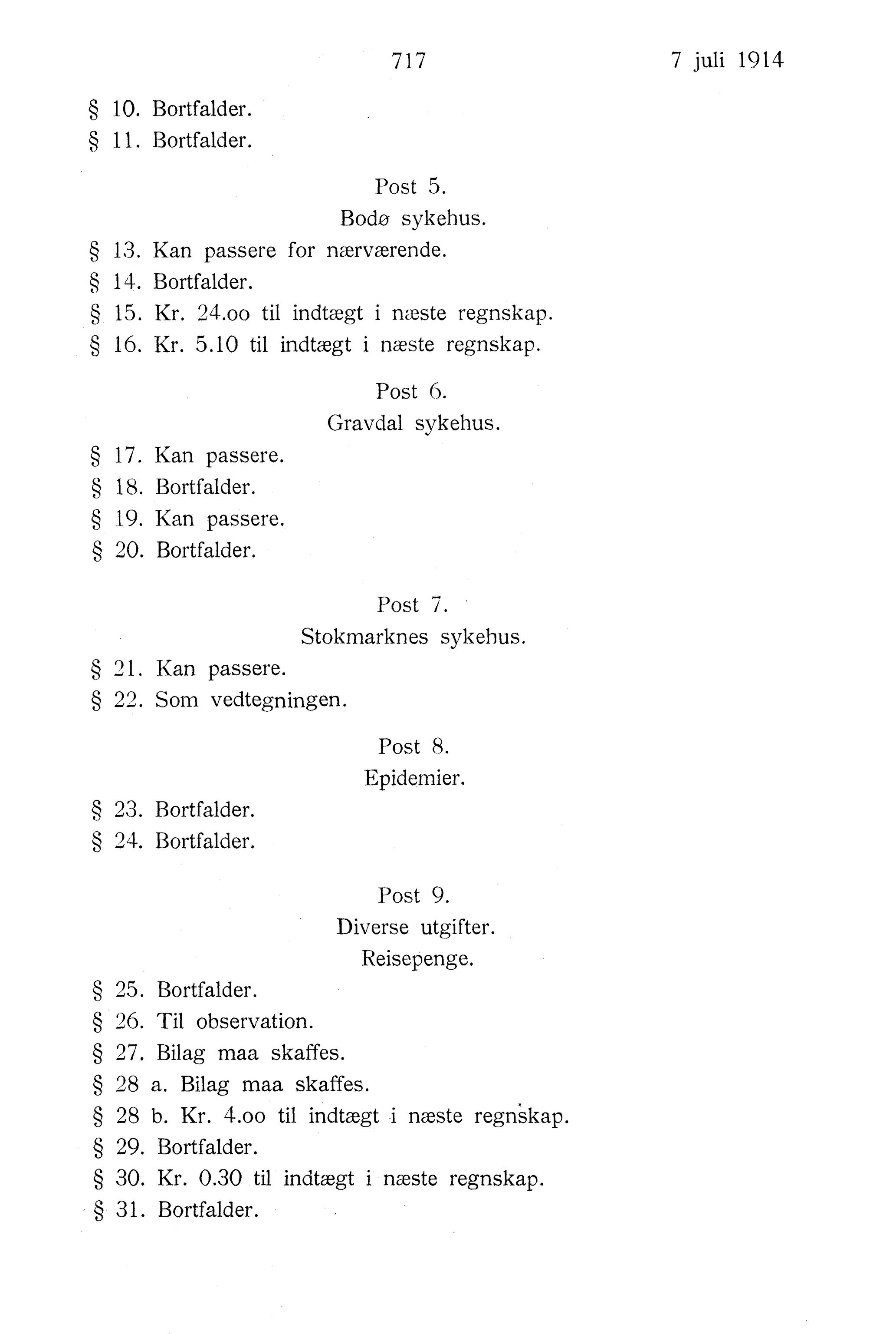 Nordland Fylkeskommune. Fylkestinget, AIN/NFK-17/176/A/Ac/L0037: Fylkestingsforhandlinger 1914, 1914