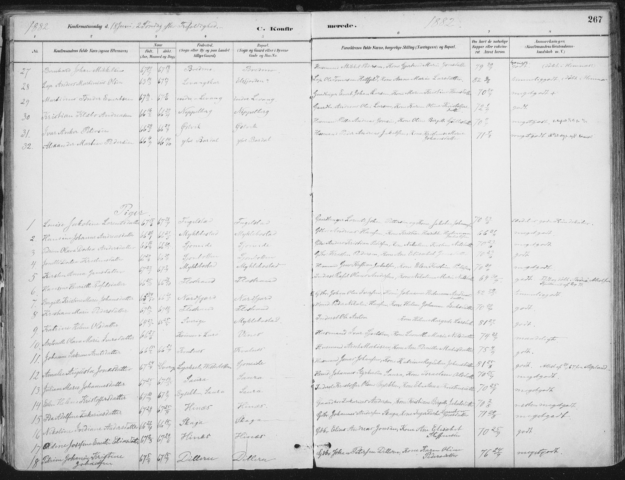 Ministerialprotokoller, klokkerbøker og fødselsregistre - Nordland, SAT/A-1459/838/L0552: Parish register (official) no. 838A10, 1880-1910, p. 267