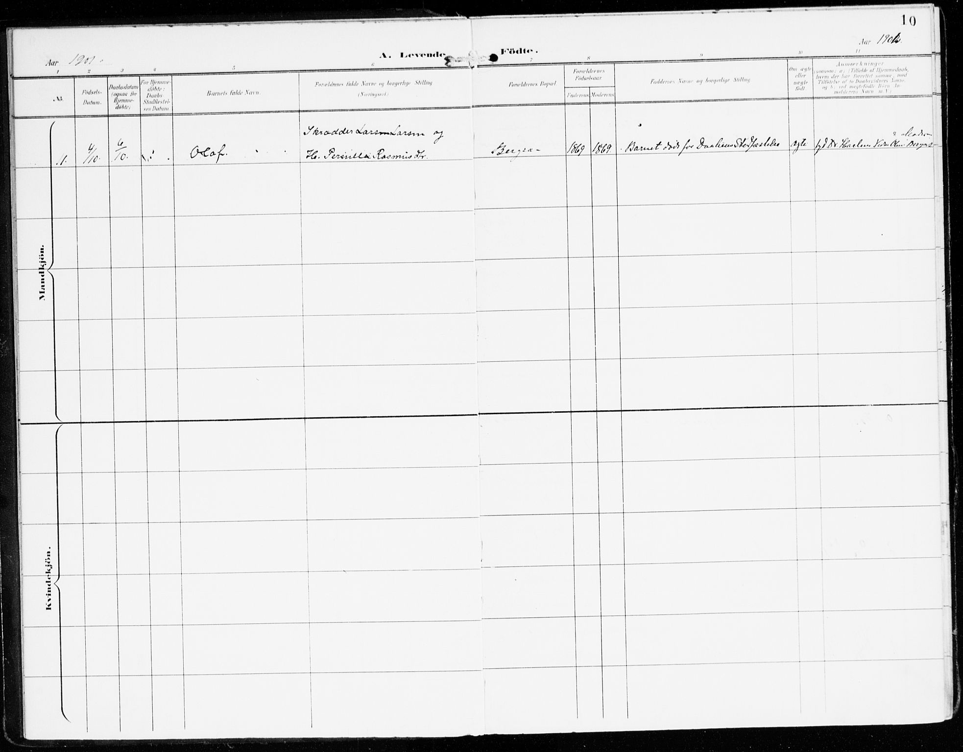 Innvik sokneprestembete, SAB/A-80501: Parish register (official) no. D 2, 1900-1921, p. 10