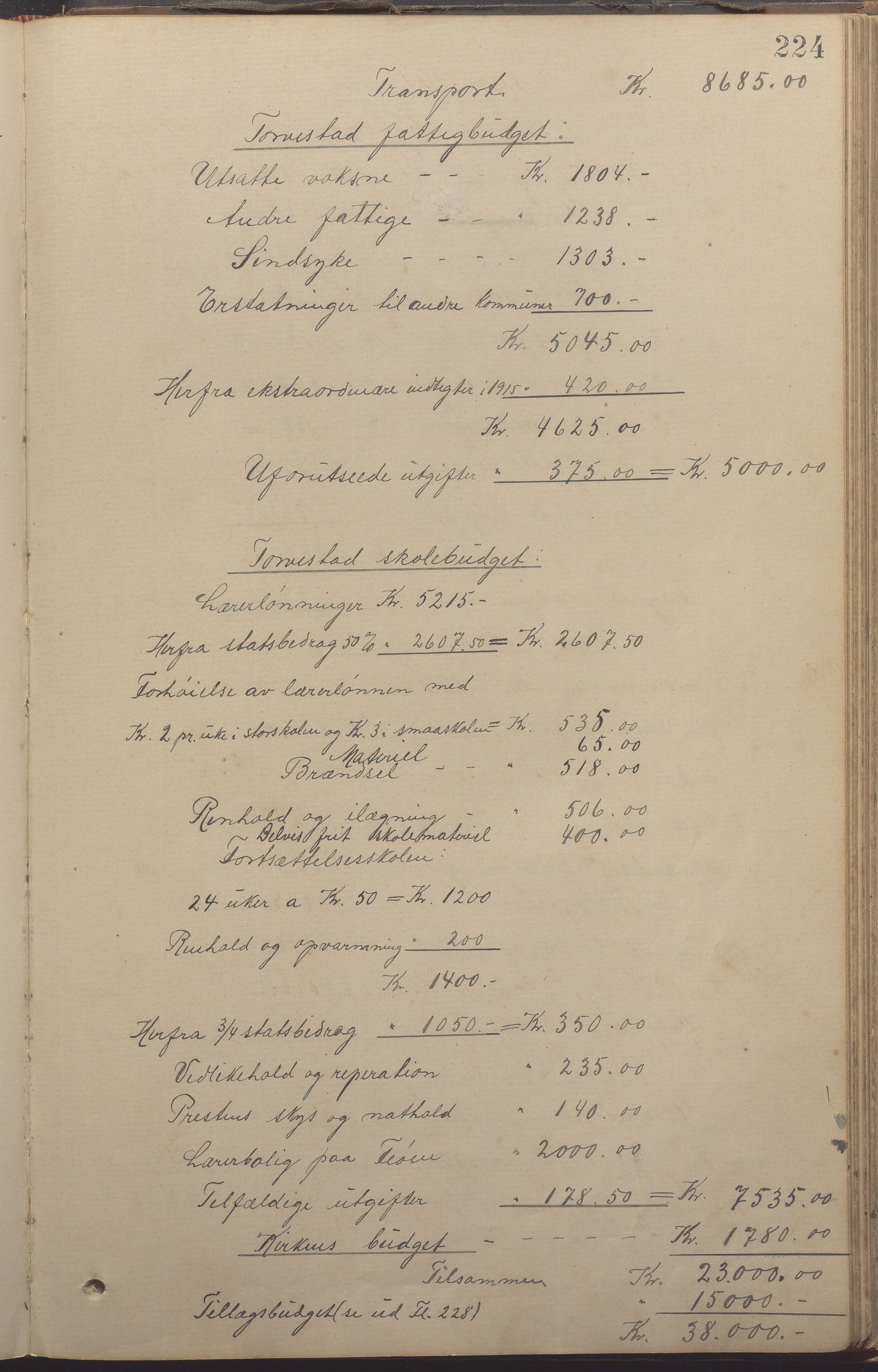 Torvastad kommune - Formannskapet, IKAR/K-101331/A/L0004: Forhandlingsprotokoll, 1891-1918, p. 224a