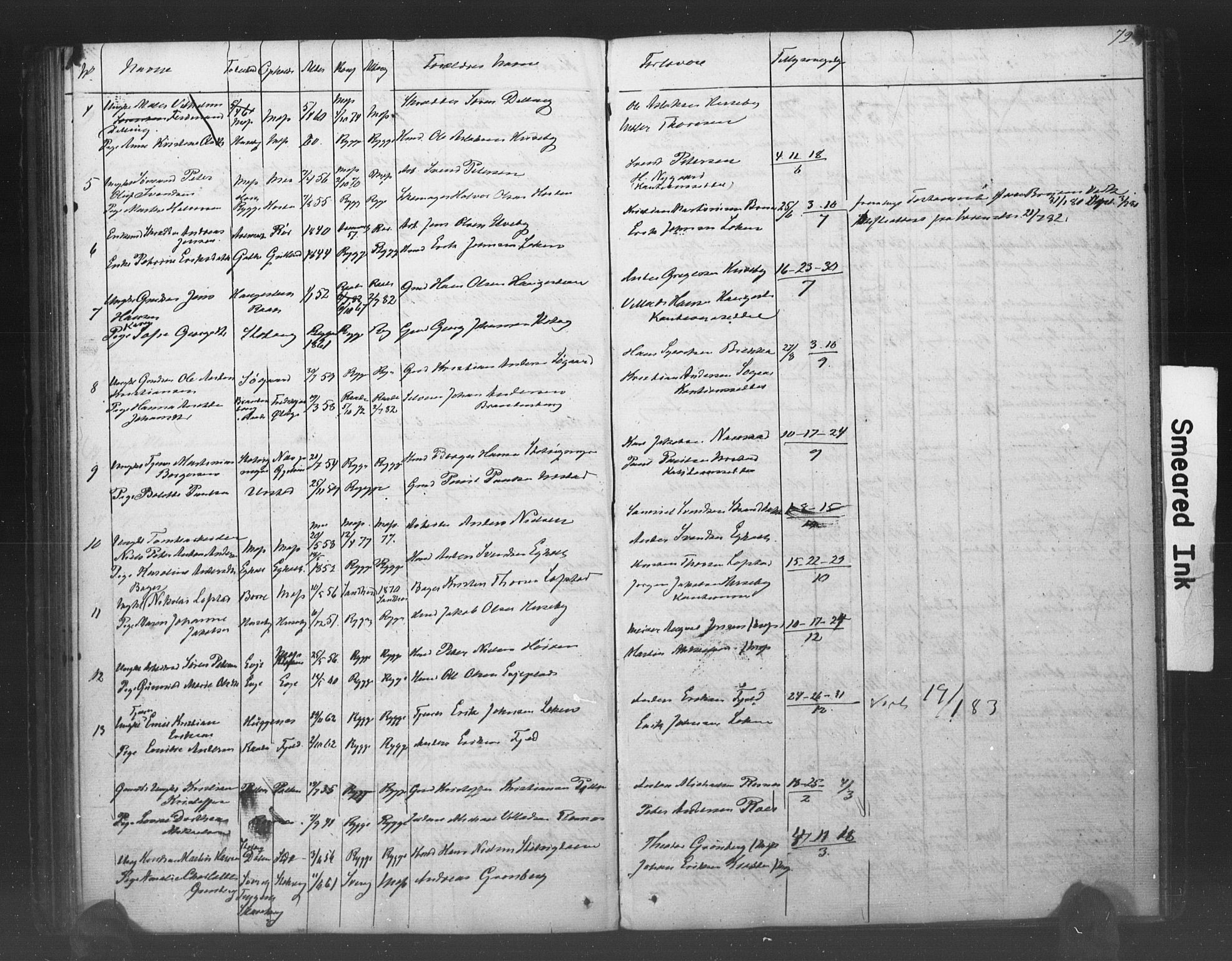 Rygge prestekontor Kirkebøker, SAO/A-10084b/H/Ha/L0001: Banns register no. 1, 1859-1891, p. 72