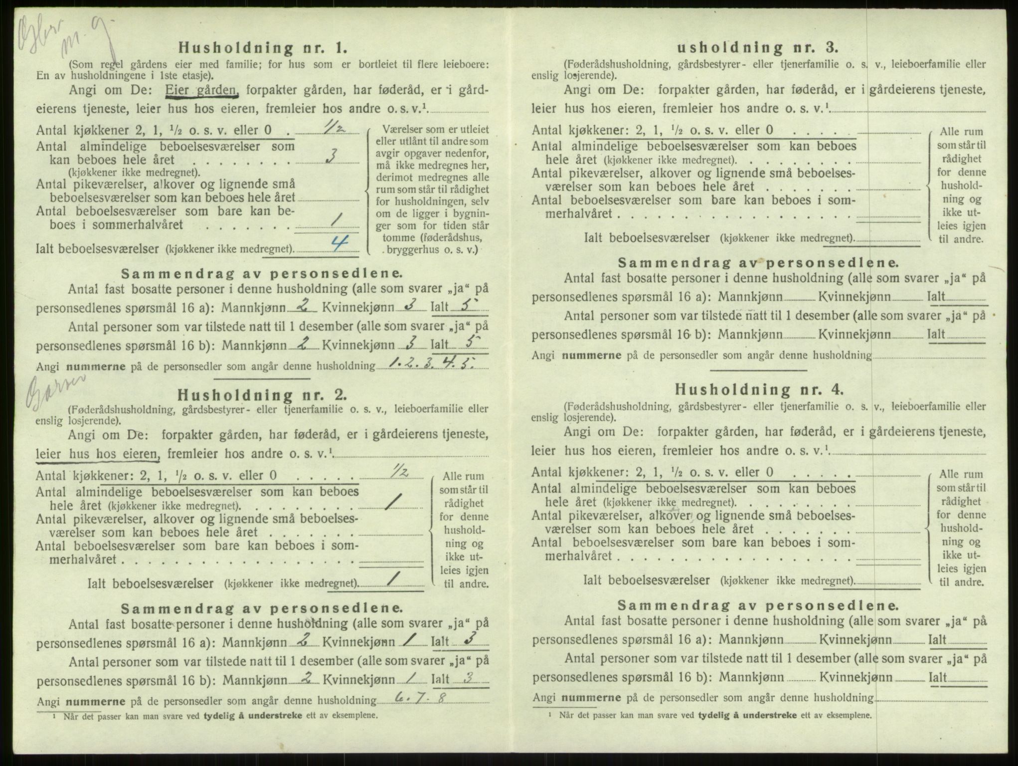 SAB, 1920 census for Haus, 1920, p. 822