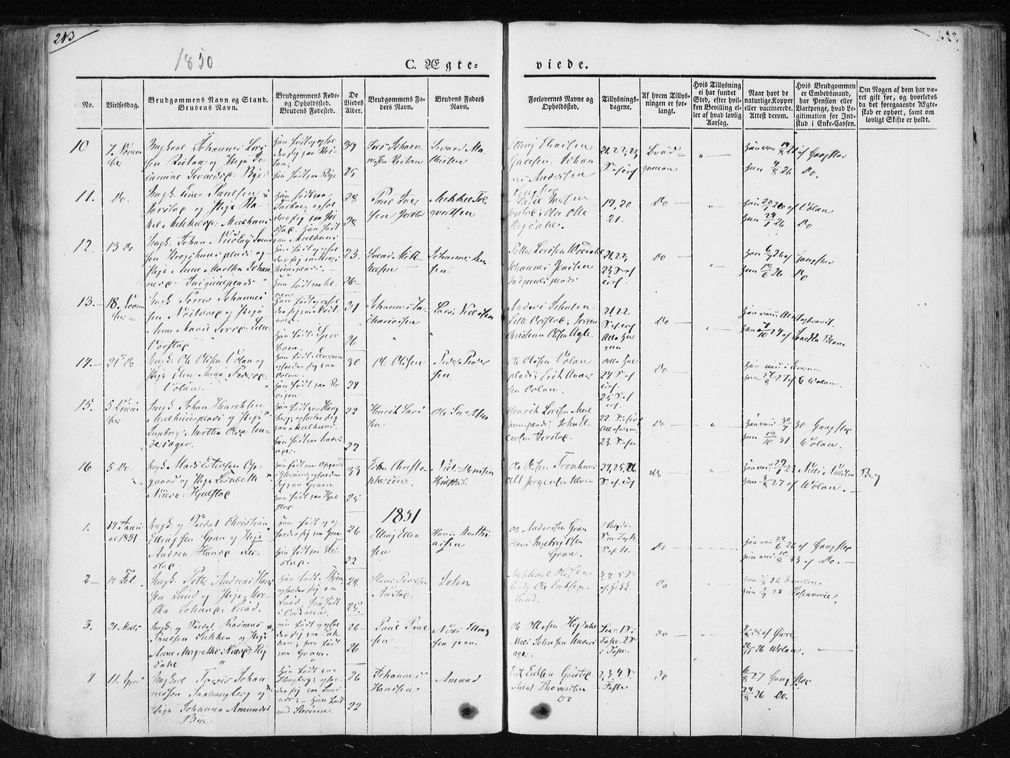 Ministerialprotokoller, klokkerbøker og fødselsregistre - Nord-Trøndelag, AV/SAT-A-1458/730/L0280: Parish register (official) no. 730A07 /1, 1840-1854, p. 243