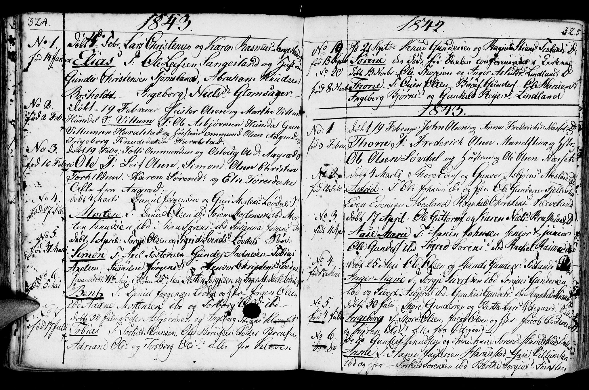 Holum sokneprestkontor, AV/SAK-1111-0022/F/Fa/Fab/L0004: Parish register (official) no. A 4, 1774-1847, p. 324-325