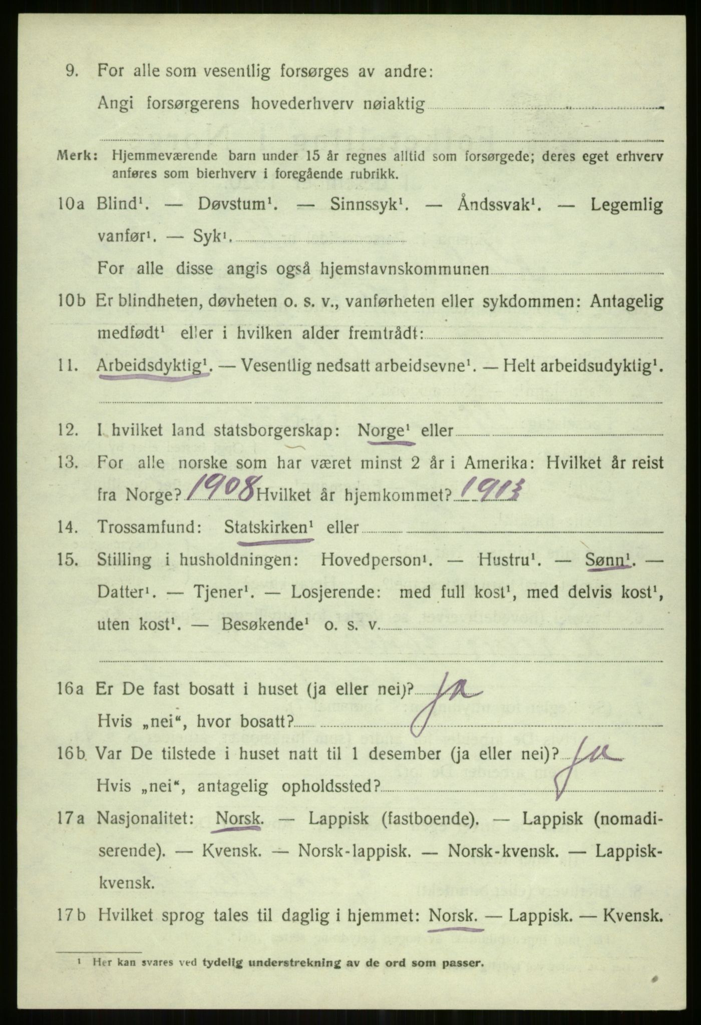 SATØ, 1920 census for Karlsøy, 1920, p. 4845
