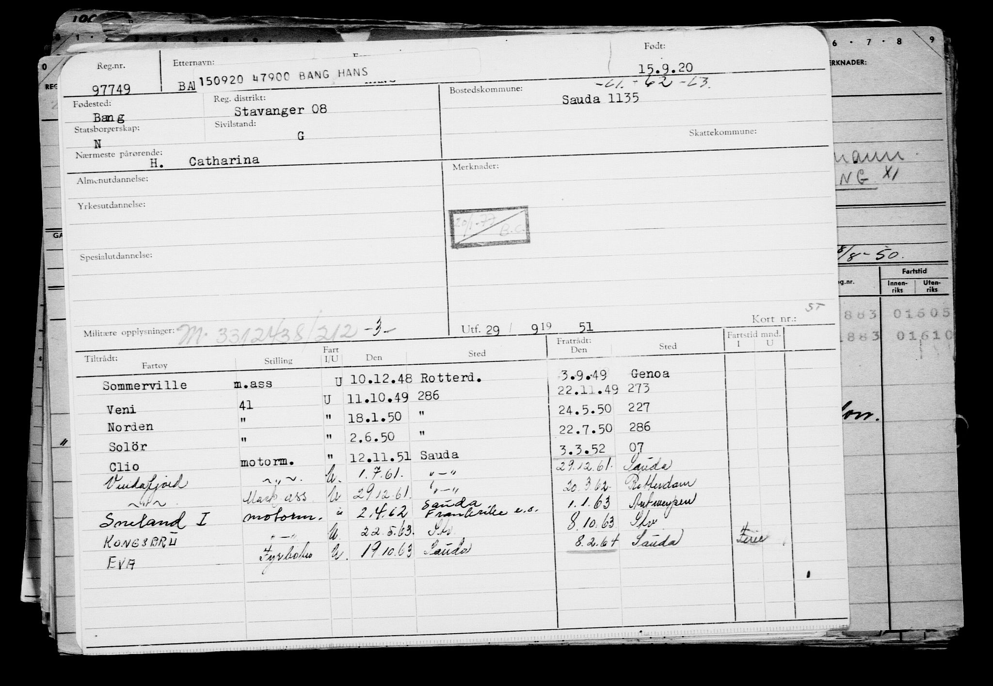 Direktoratet for sjømenn, AV/RA-S-3545/G/Gb/L0185: Hovedkort, 1920, p. 360