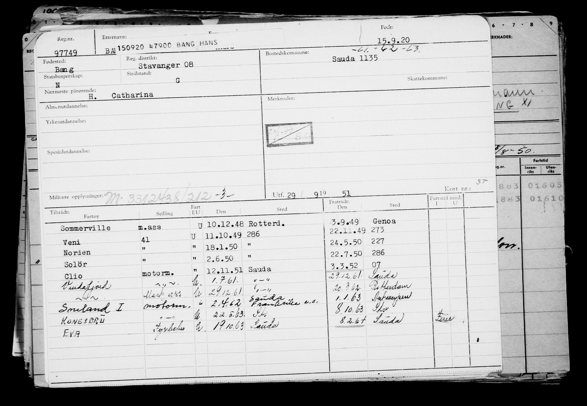 Direktoratet for sjømenn, AV/RA-S-3545/G/Gb/L0185: Hovedkort, 1920, p. 360