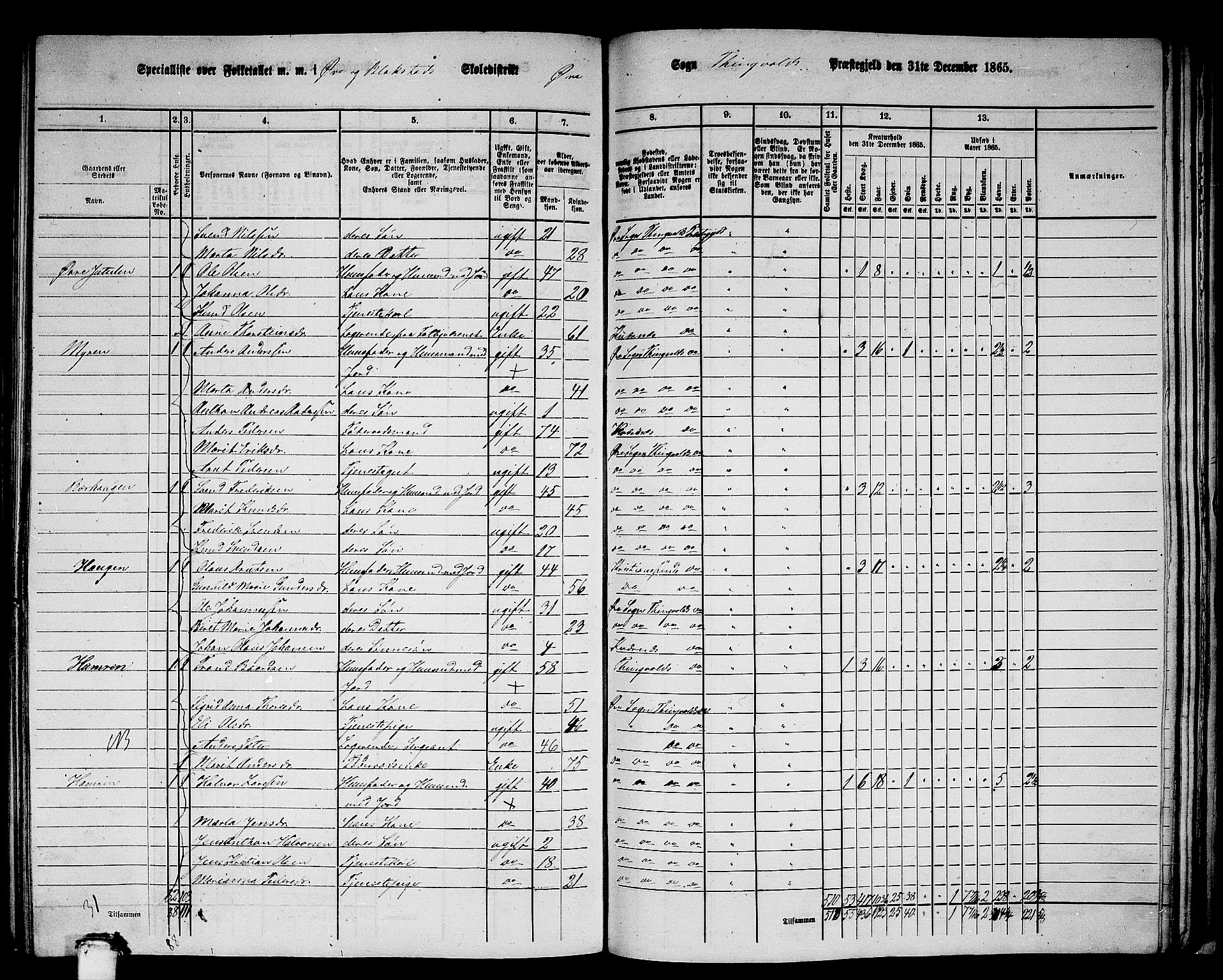 RA, 1865 census for Tingvoll, 1865, p. 206