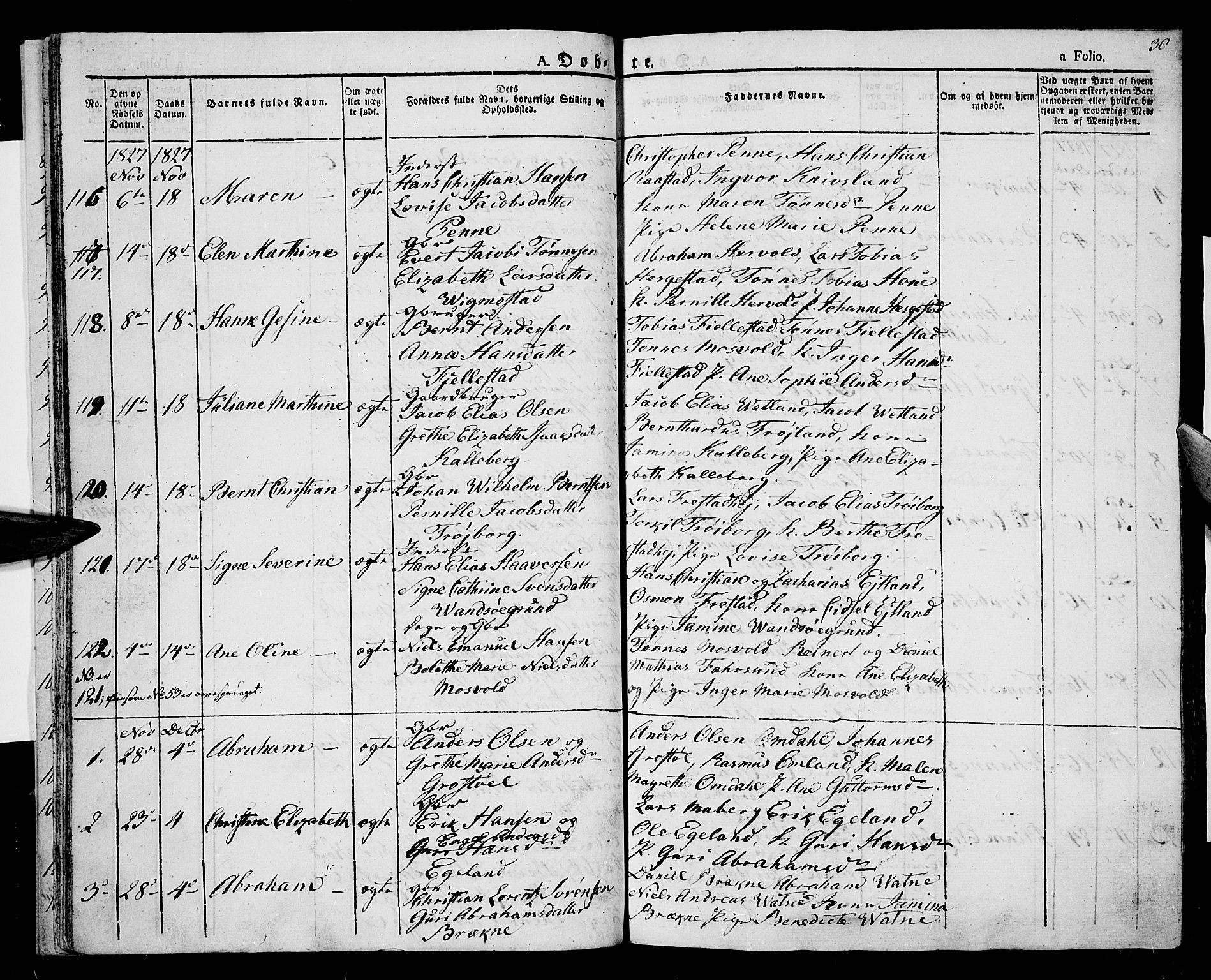 Lista sokneprestkontor, AV/SAK-1111-0027/F/Fa/L0008: Parish register (official) no. A 8, 1823-1835, p. 30