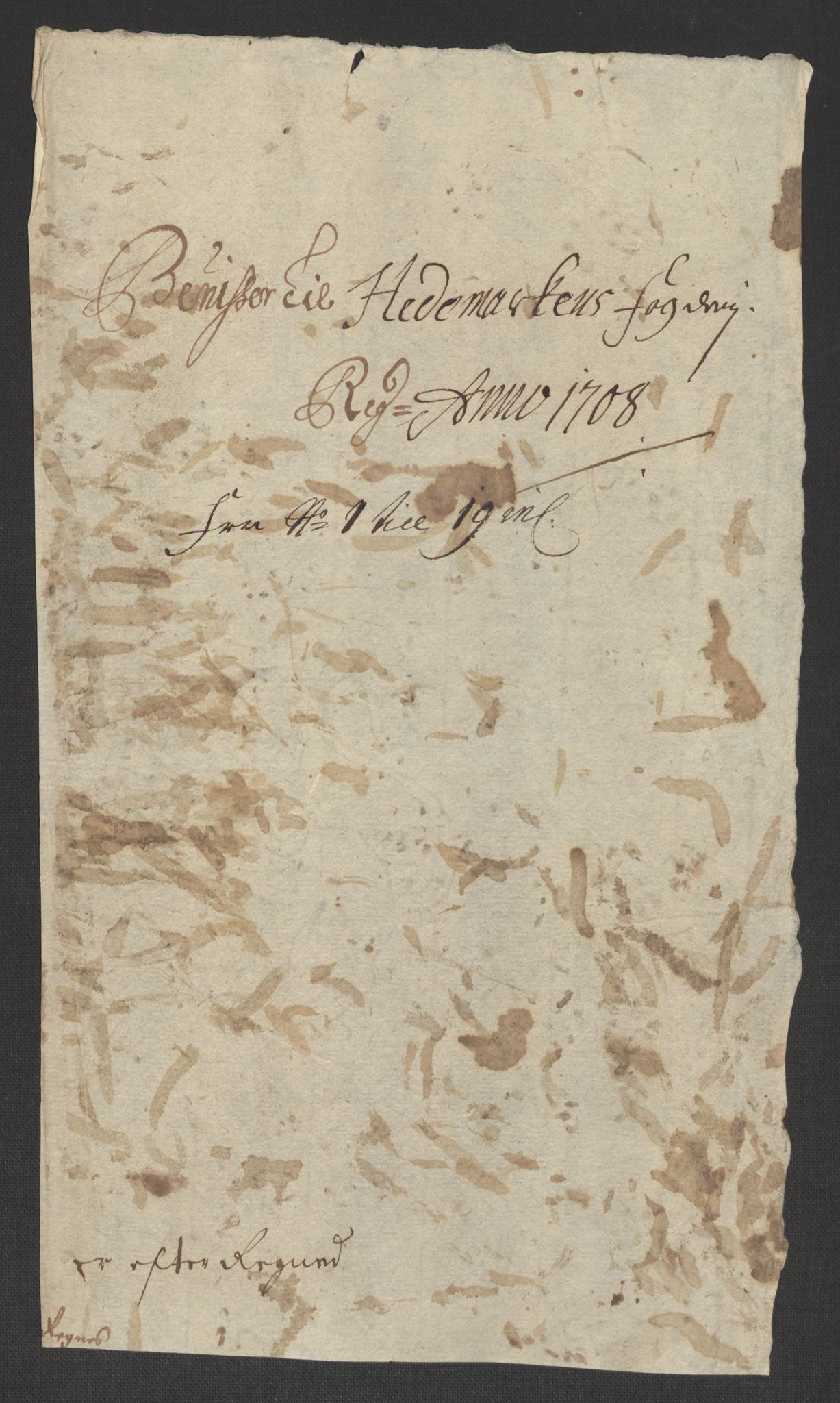 Rentekammeret inntil 1814, Reviderte regnskaper, Fogderegnskap, RA/EA-4092/R16/L1044: Fogderegnskap Hedmark, 1708, p. 25