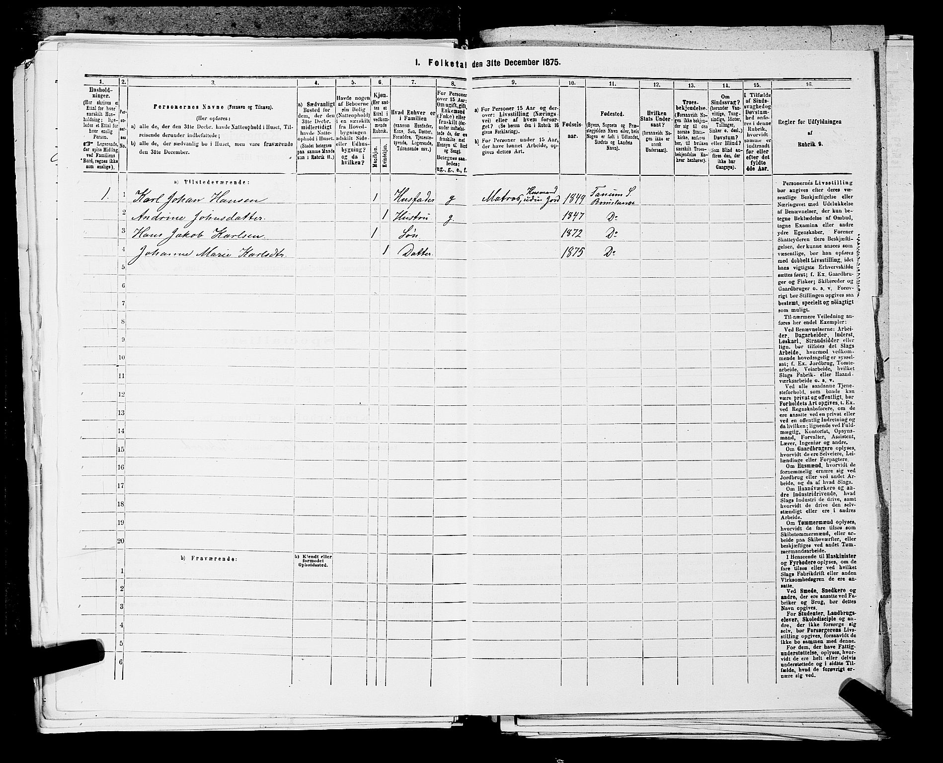 SAKO, 1875 census for 0726P Brunlanes, 1875, p. 442