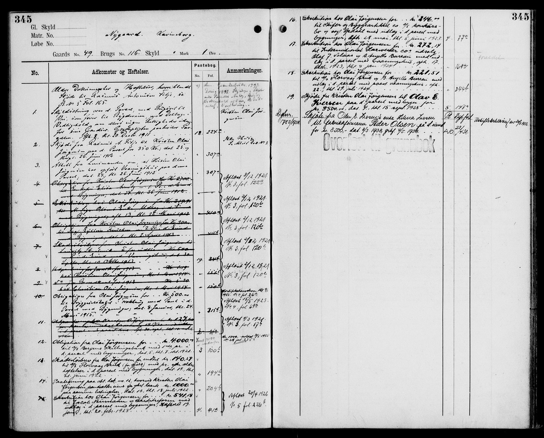 Midhordland sorenskriveri, AV/SAB-A-3001/1/G/Ga/Gab/L0110: Mortgage register no. II.A.b.110, p. 345