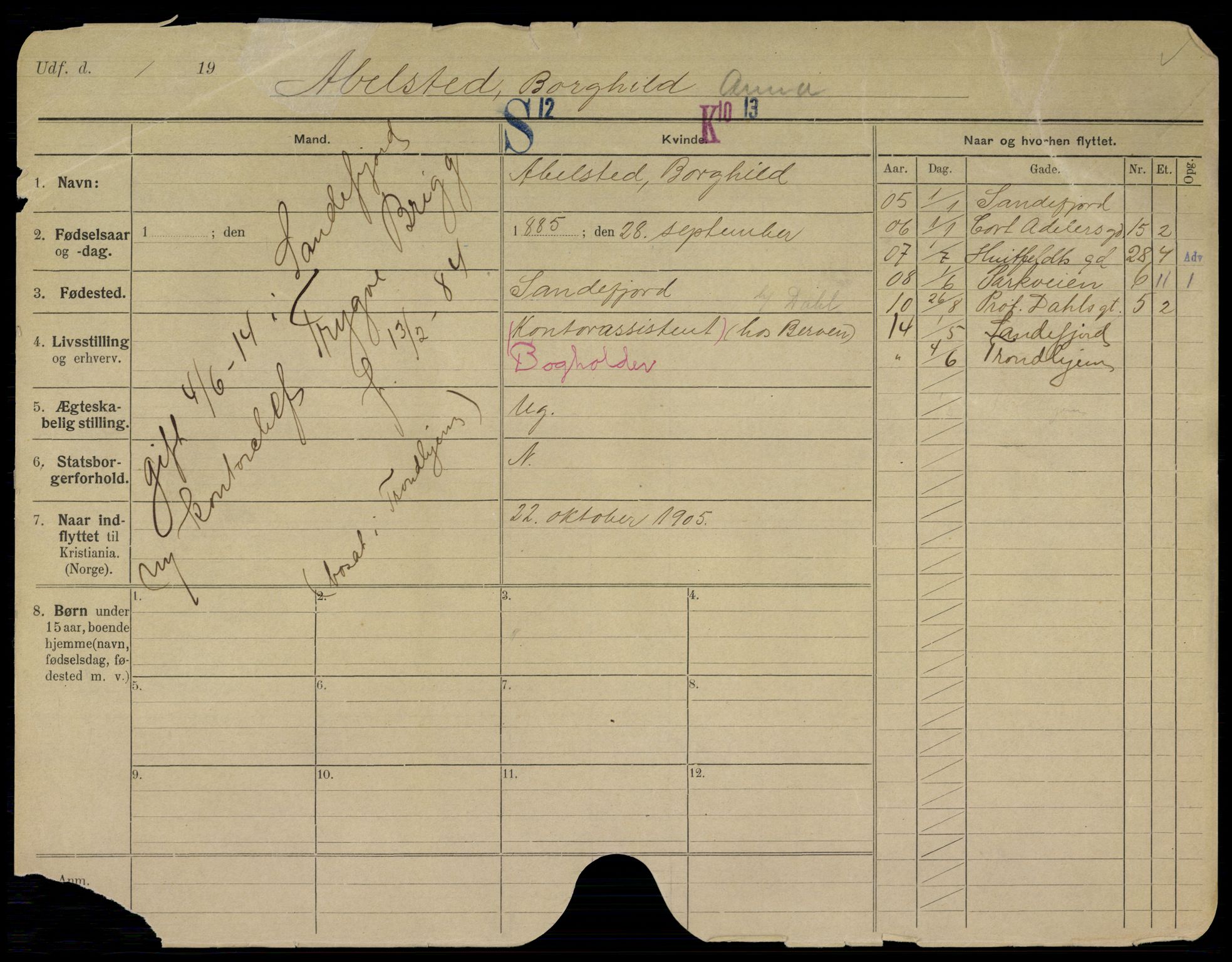 Oslo folkeregister, Registerkort, SAO/A-11715/K/Kb/L0019: A - H, 1914