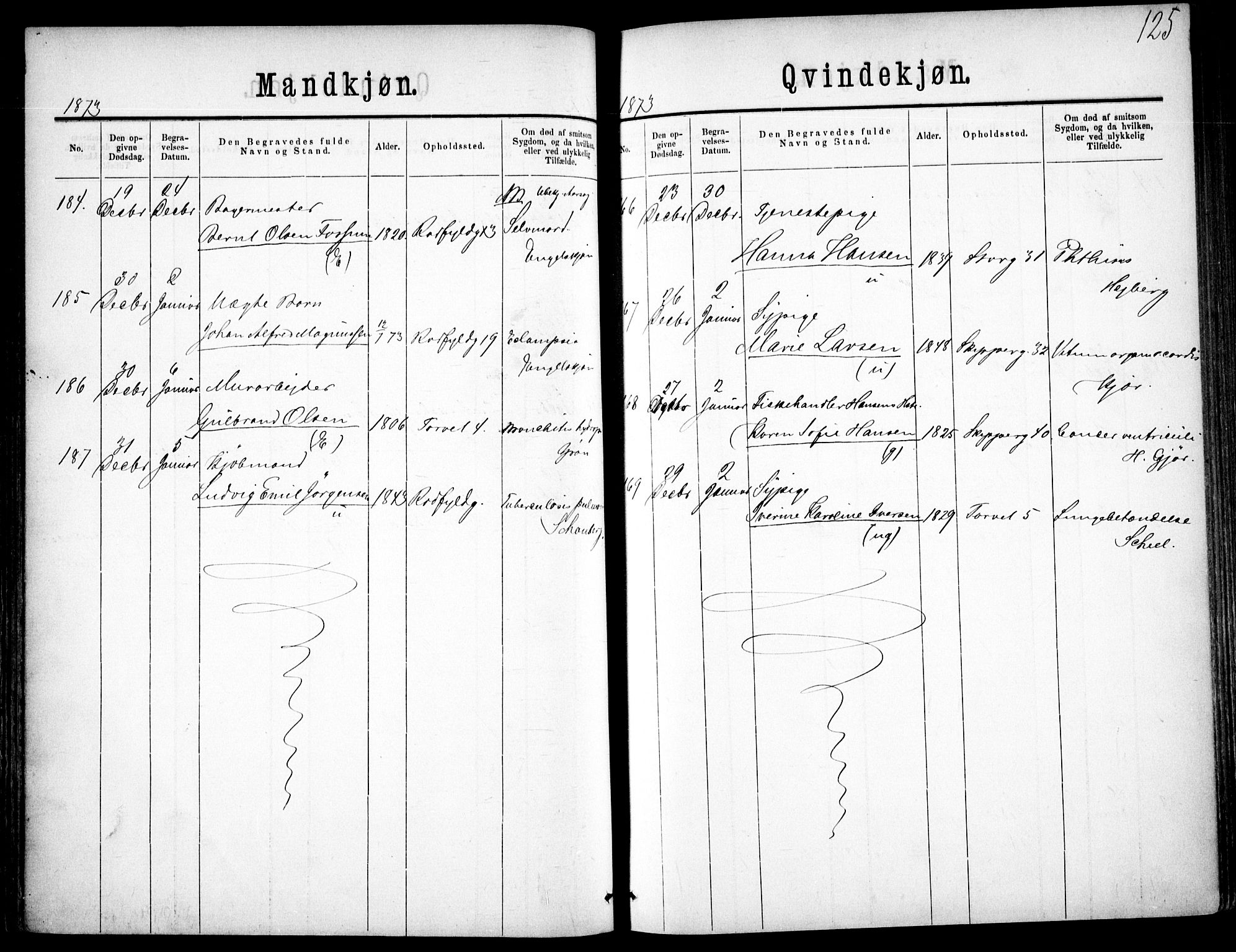 Oslo domkirke Kirkebøker, SAO/A-10752/F/Fa/L0026: Parish register (official) no. 26, 1867-1884, p. 125