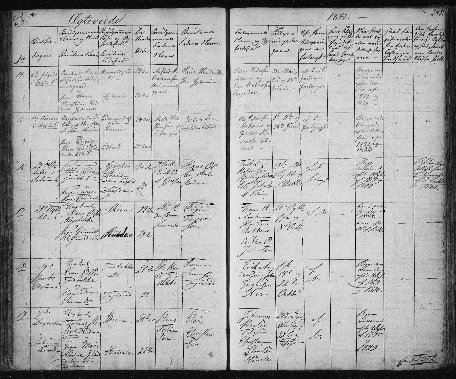 Solum kirkebøker, AV/SAKO-A-306/F/Fa/L0005: Parish register (official) no. I 5, 1833-1843, p. 245