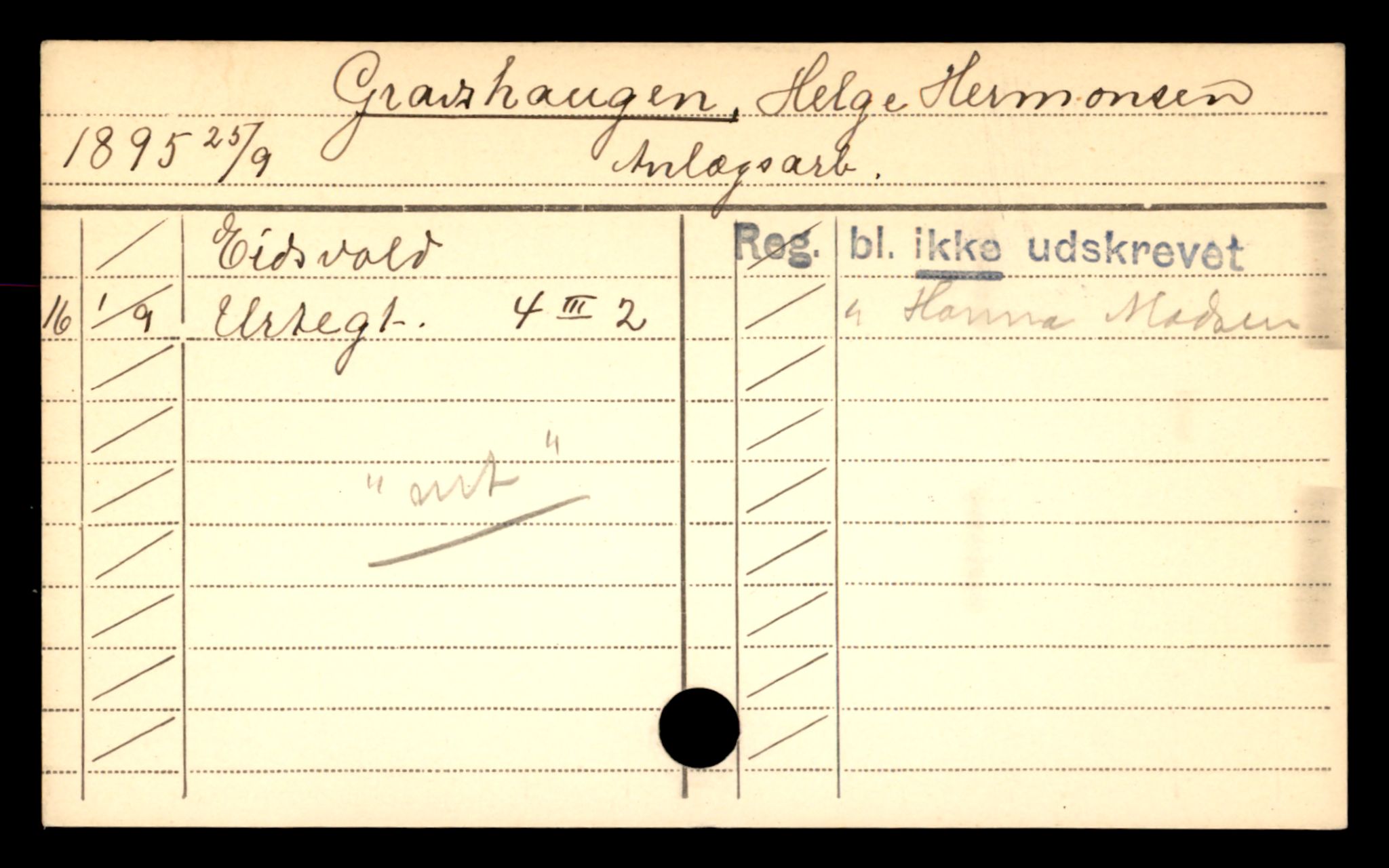 Oslo folkeregister, Registerkort, AV/SAO-A-11715/D/De/L0003: Menn: Grave Ketil - Jensen Benjamin, 1906-1918