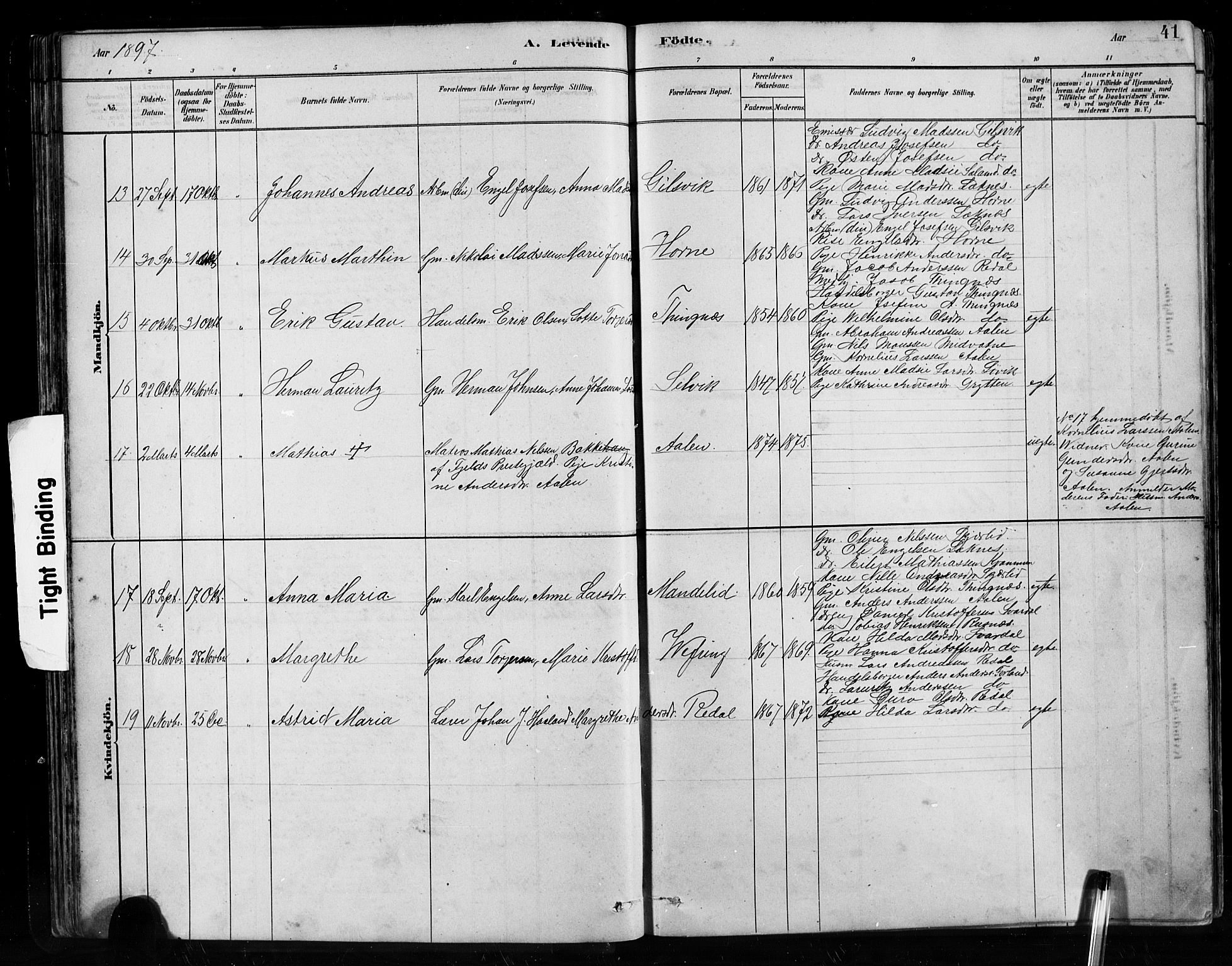 Førde sokneprestembete, AV/SAB-A-79901/H/Hab/Habe/L0001: Parish register (copy) no. E 1, 1881-1920, p. 41