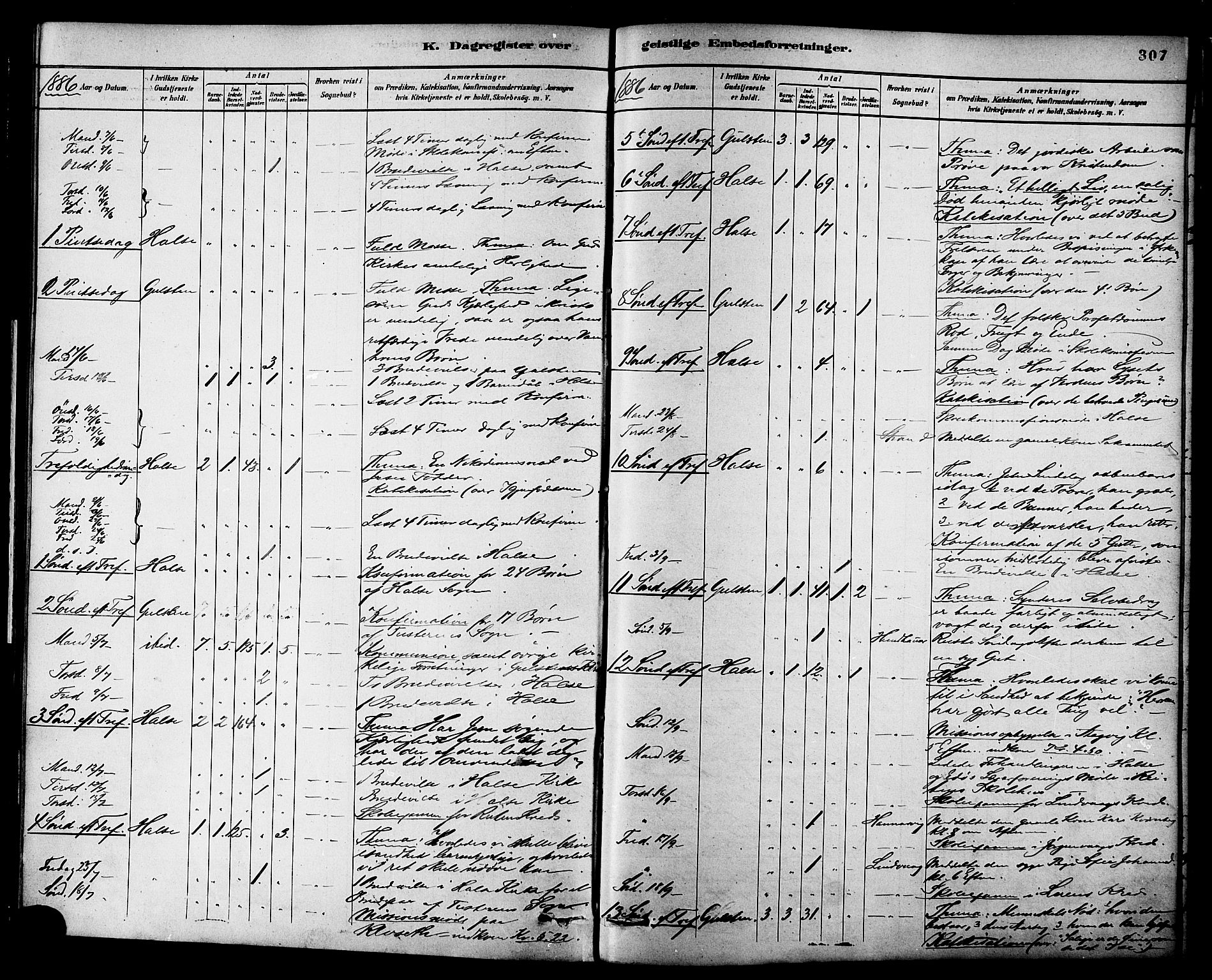 Ministerialprotokoller, klokkerbøker og fødselsregistre - Møre og Romsdal, AV/SAT-A-1454/576/L0885: Parish register (official) no. 576A03, 1880-1898, p. 307