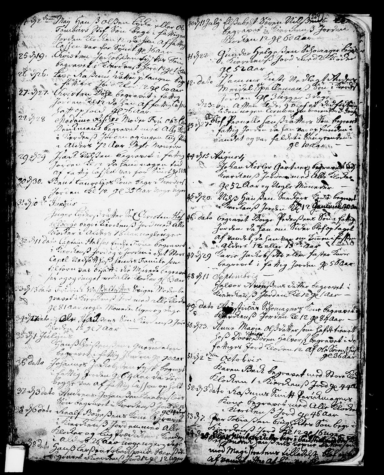 Skien kirkebøker, SAKO/A-302/F/Fa/L0002: Parish register (official) no. 2, 1716-1757, p. 229