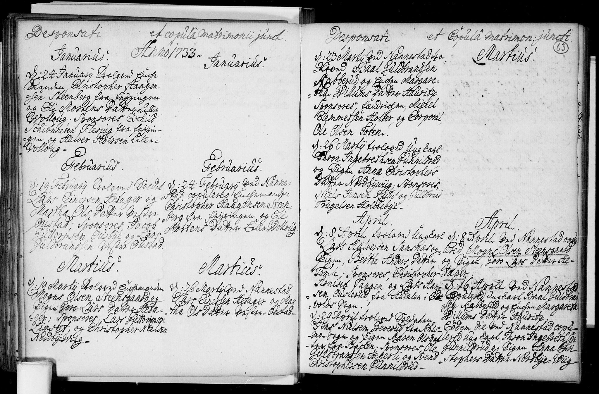 Nannestad prestekontor Kirkebøker, SAO/A-10414a/F/Fa/L0005: Parish register (official) no. I 5, 1729-1738, p. 63