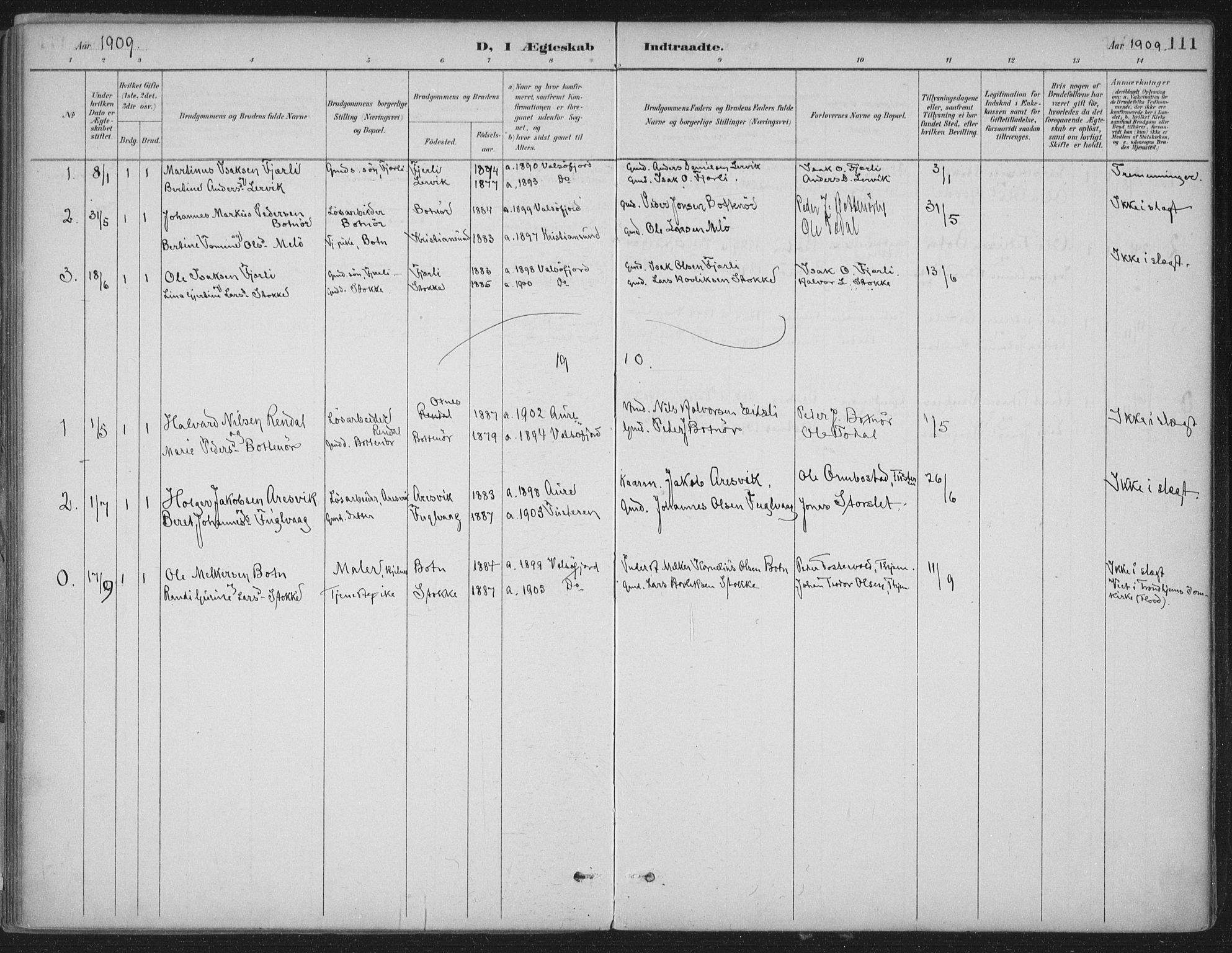 Ministerialprotokoller, klokkerbøker og fødselsregistre - Møre og Romsdal, AV/SAT-A-1454/580/L0925: Parish register (official) no. 580A02, 1888-1913, p. 111